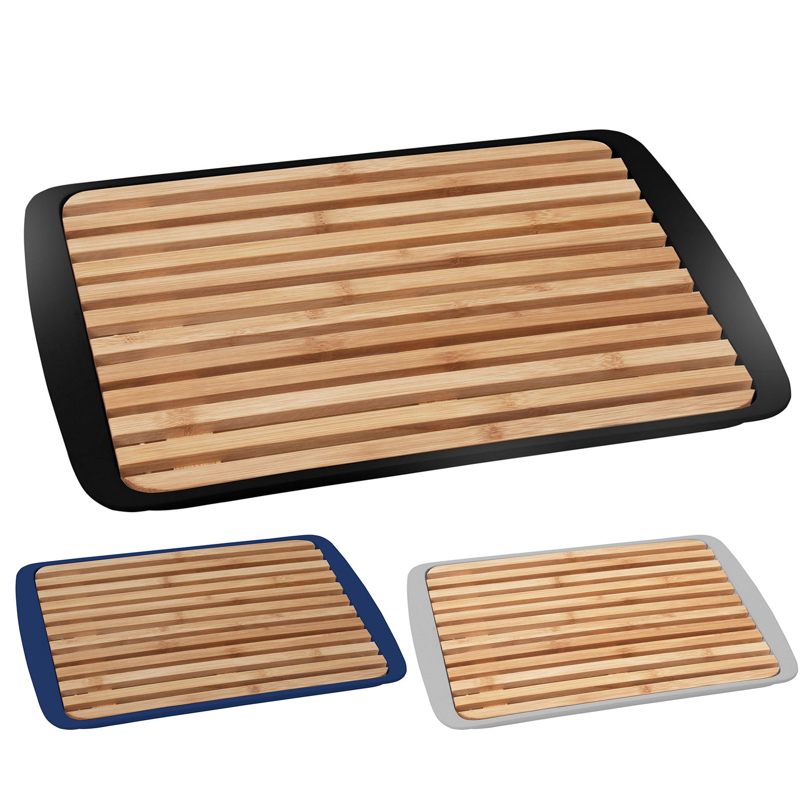 BRUNNER 2-in-1 Schneidebrett & Servier Tablett Platte K&uuml;chen Brett Holz 24x36cm Farbe: schwarz - Bild 1