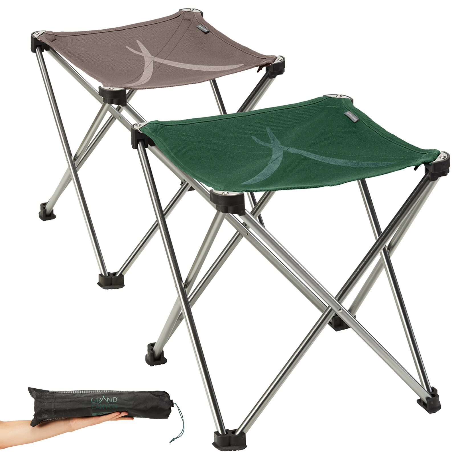 GRAND CANYON Sinyala Mini Klapphocker Falt Hocker Camping Alu 500g Leicht 100 kg Farbe: Falcon | 05703384085032