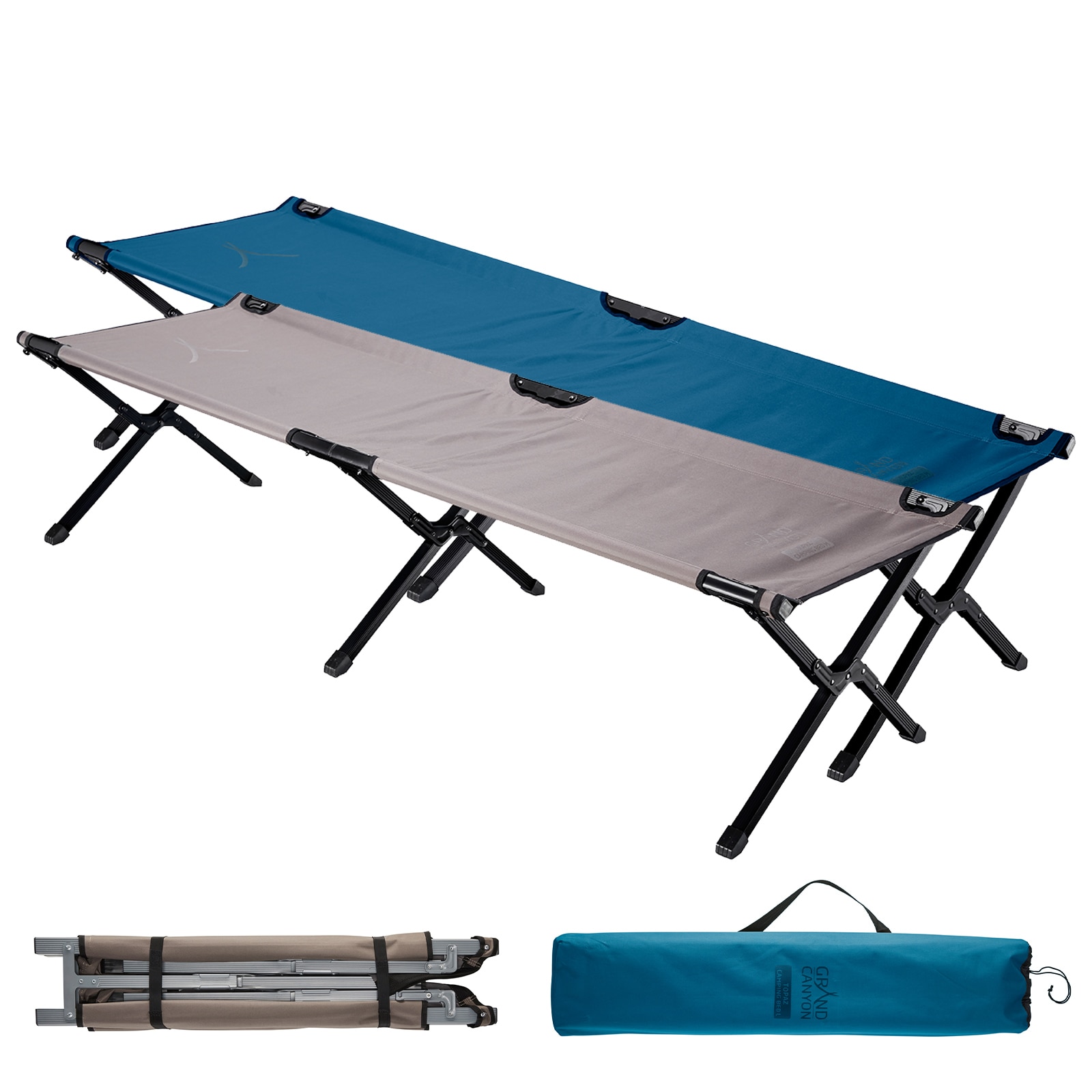 GRAND CANYON Alu Feldbett Topaz M/L Camping Liege G&auml;ste Klapp Bett Gro&szlig; 150 kg Modell: Large - Falcon - Bild 1
