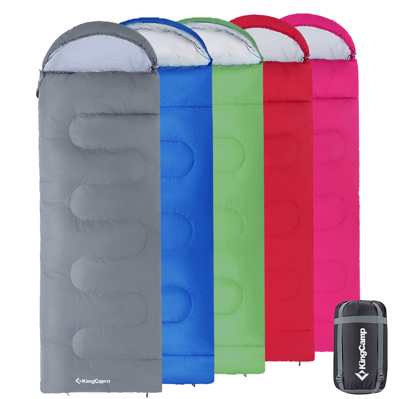 KINGCAMP Oasis 250 Kinder Decken Schlafsack Sommer Camping 1,40 m Lang & Breit Variante: Light Green - Zipper R - Bild 1