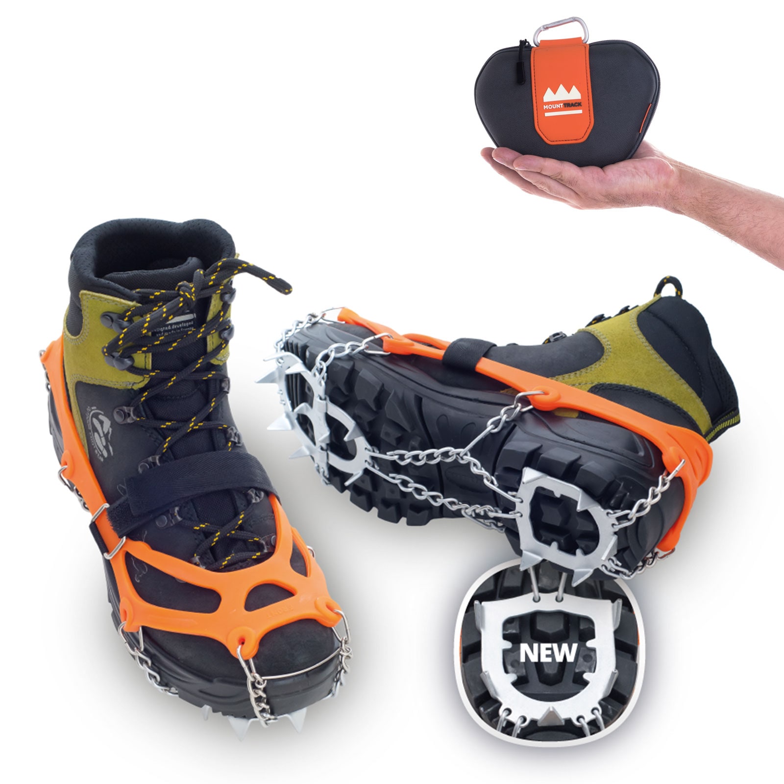 VERIGA Mount Track -Schuhkrallen Eiskrallen -Steigeisen Schuhketten Spikes 33-48 Gr&ouml;&szlig;e: S (33-36) - Bild 1