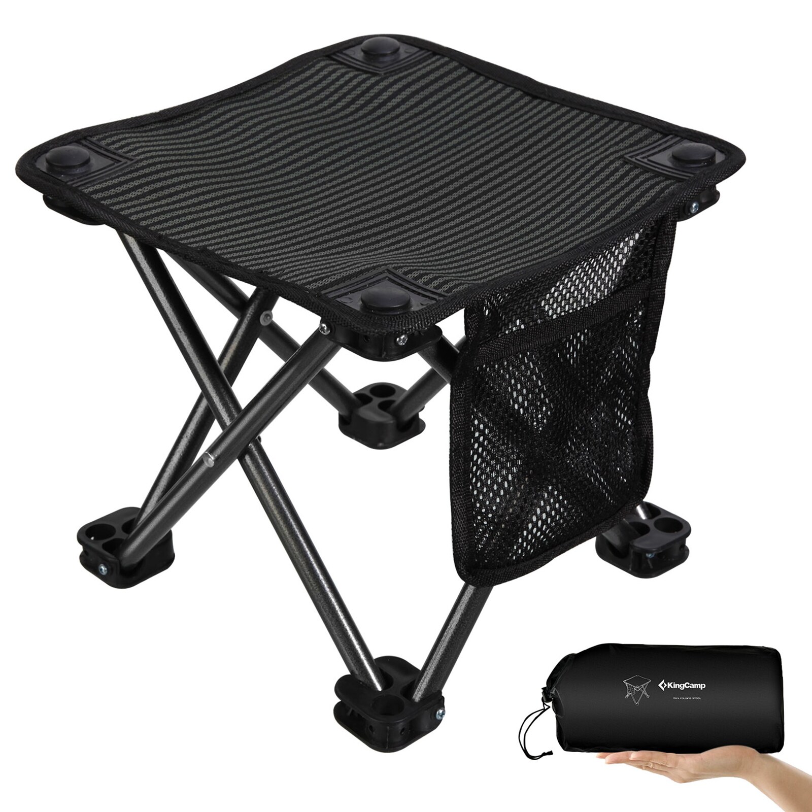 KINGCAMP Mini Klapphocker Falt Hocker Camping Angel Sitz Stahl 650g Leicht 150kg | 04260607984035