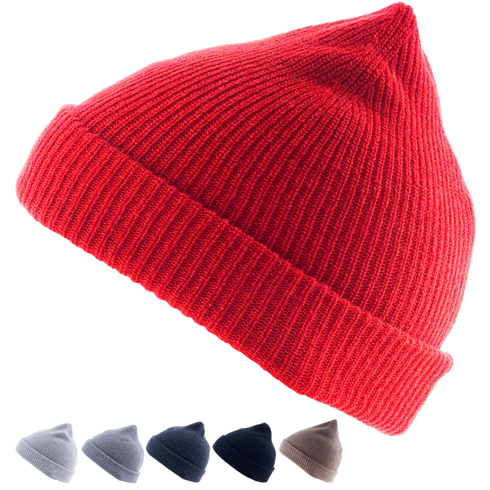 GOLDEN GOAT Berkeley Winter Rip Strick M&uuml;tze Beanie Unisex 100% Kaschmir Wolle Farbe: pure red - Bild 1