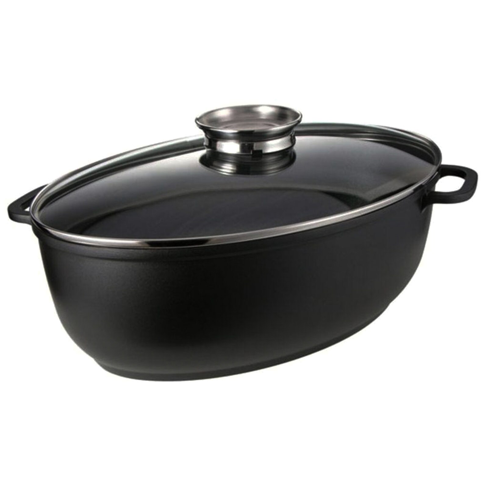 HI Alu Guss Bräter Schmor Topf Pfanne Kasserolle Aromaknauf Glas Deckel Antihaft | 04034127242056