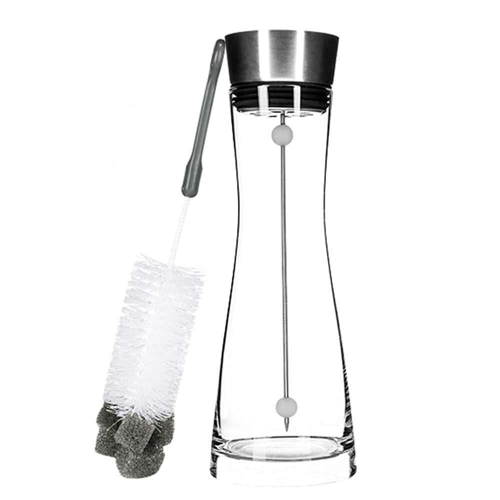 HI Glaskaraffe Fruchtspie&szlig; Sp&uuml;lb&uuml;rste Wasser Karaffe Kippdeckel Verschluss - Bild 1