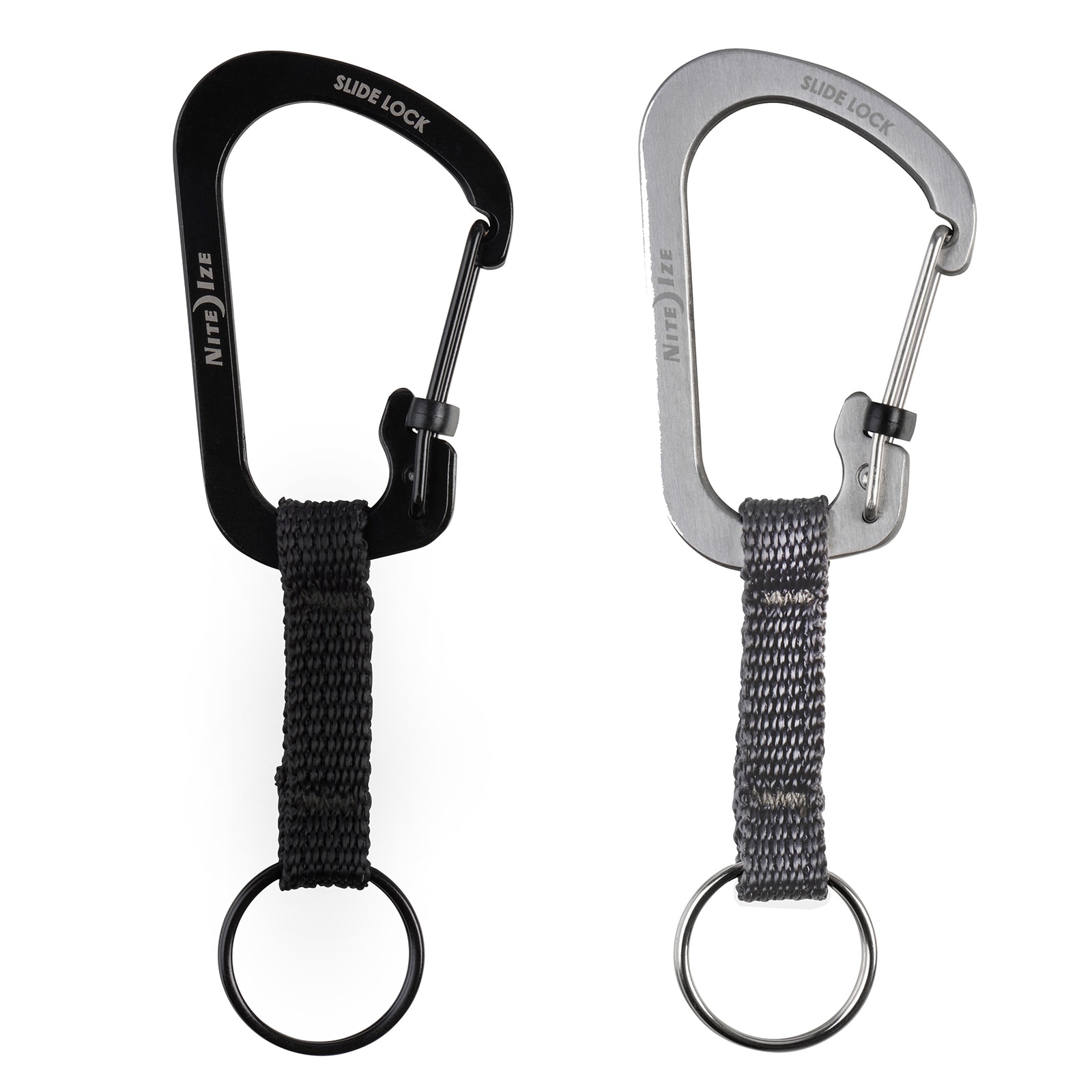 NITE IZE SlideLock Key Ring Mini Karabiner Schl&uuml;ssel Ring Anh&auml;nger Schnapp Haken Farbe: schwarz - Bild 1