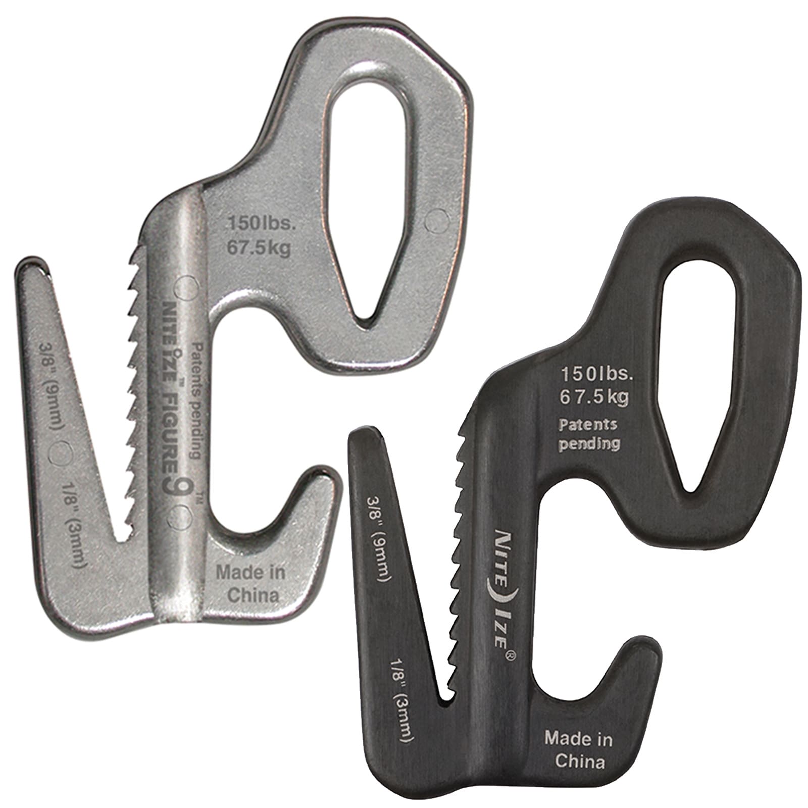 NITE IZE Figure9 L Knotenhilfe Zelt Leine Seil Spanner Karabiner Haken Transport Farbe: silber - Bild 1