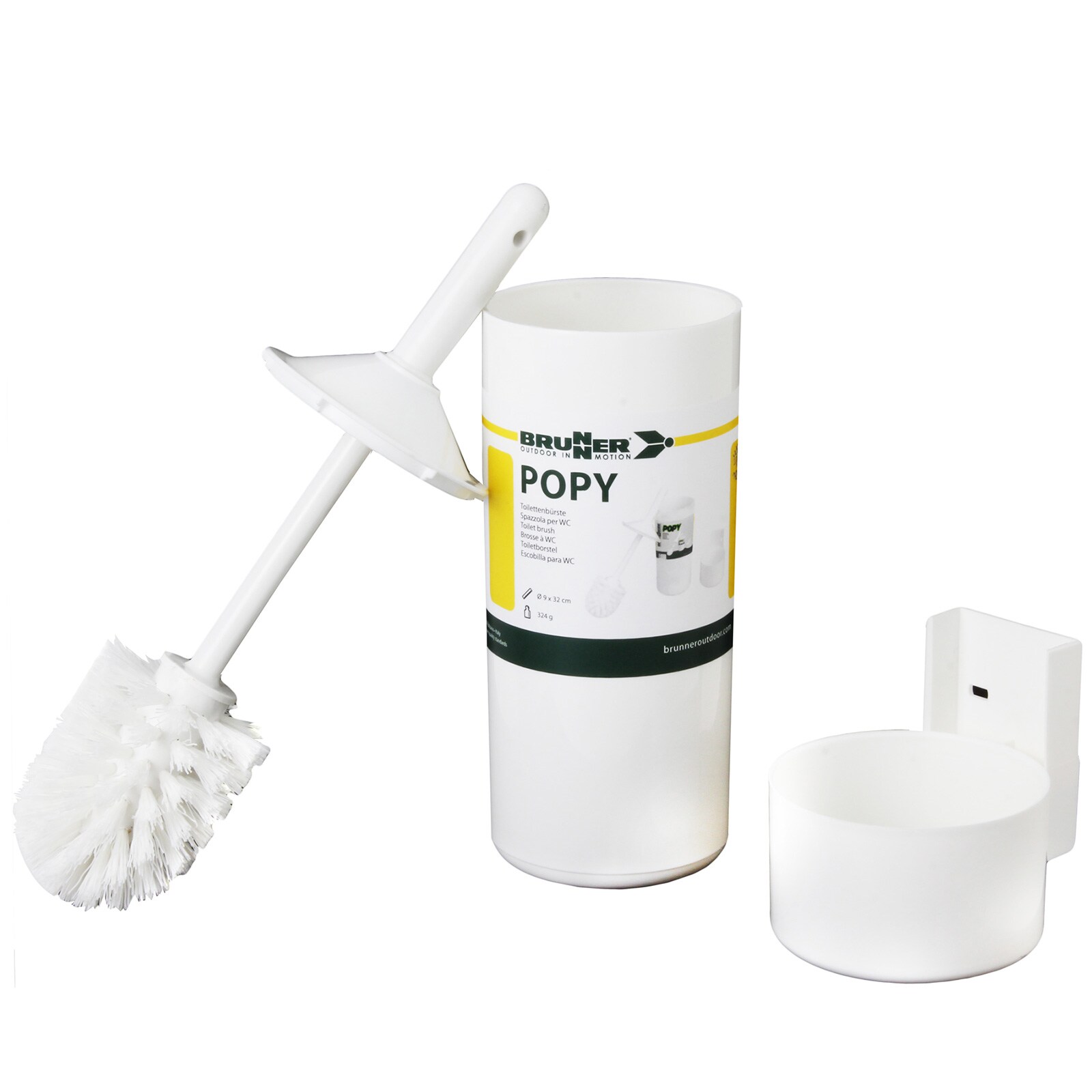 BRUNNER Mini Camping Toiletten B&uuml;rste Klo WC Garnitur Halter Wohnwagen Bad Klein - Bild 1