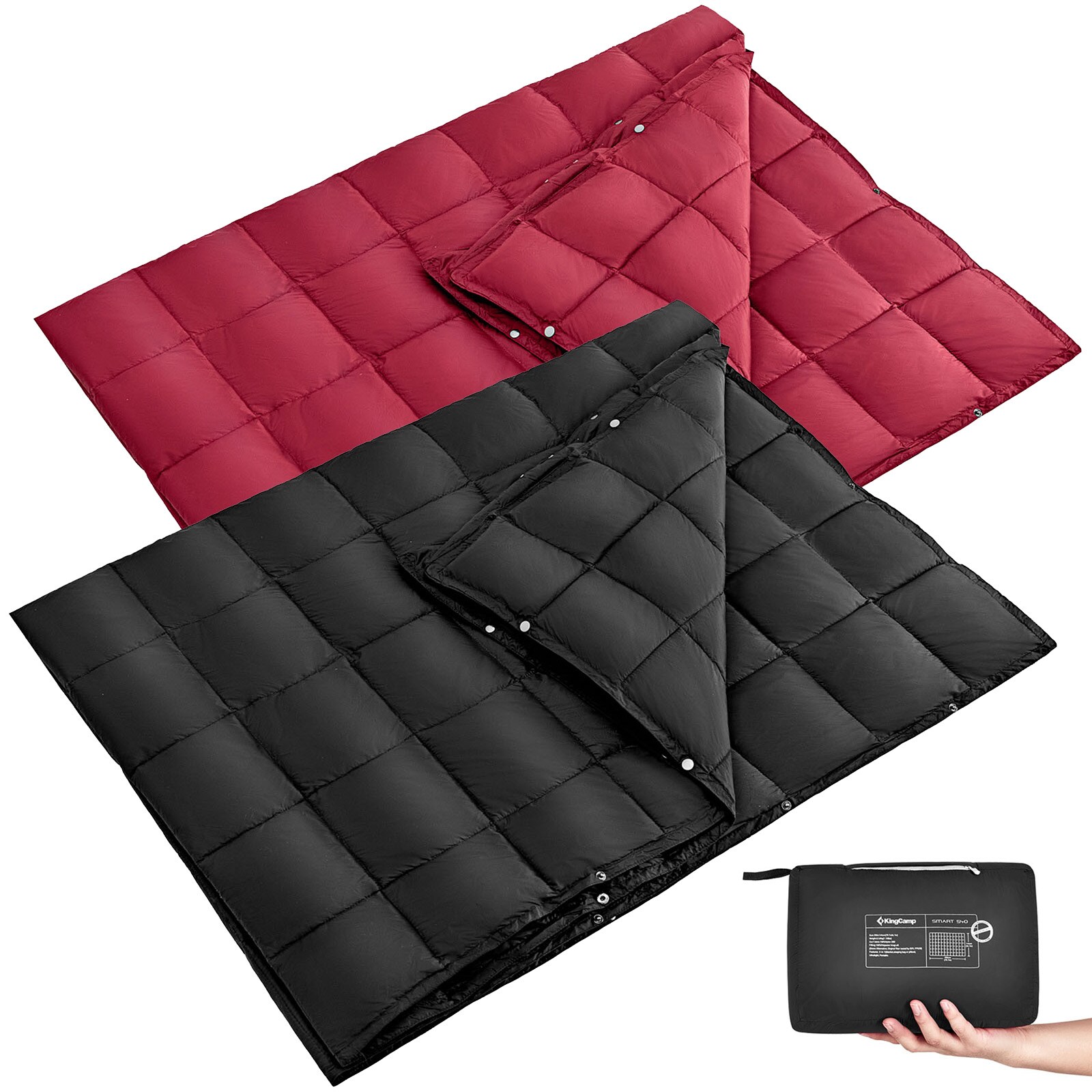 KINGCAMP Camping Decke Smart 540 Picknick Strand Matte Park Decke Leicht 540 g Farbe: wine red | 06923334514927
