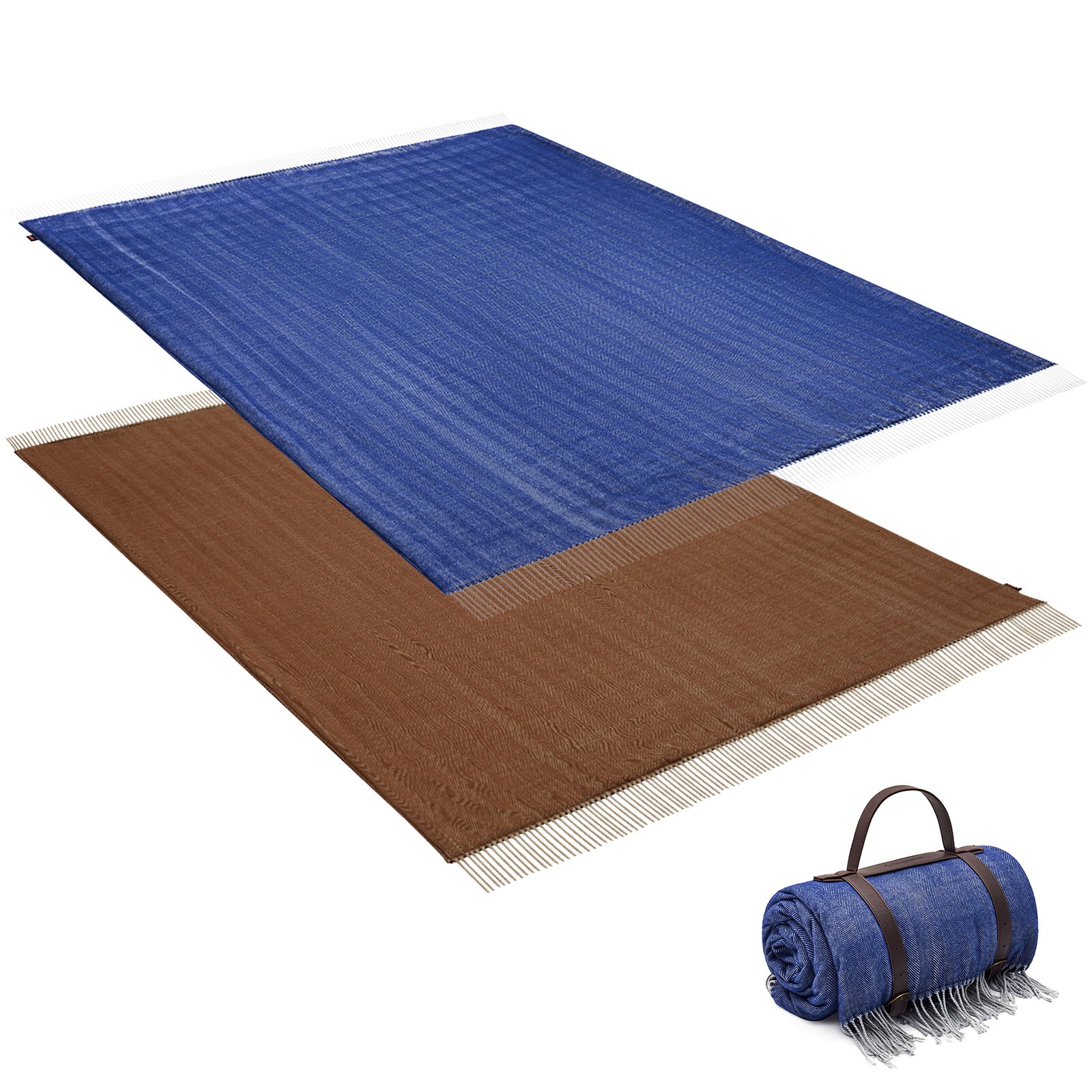 KINGCAMP Camping Decke Merida Picknick Strand Park Decke Wasserdicht Wolle-Optik Farbe: Royal Blue | 06923334515092