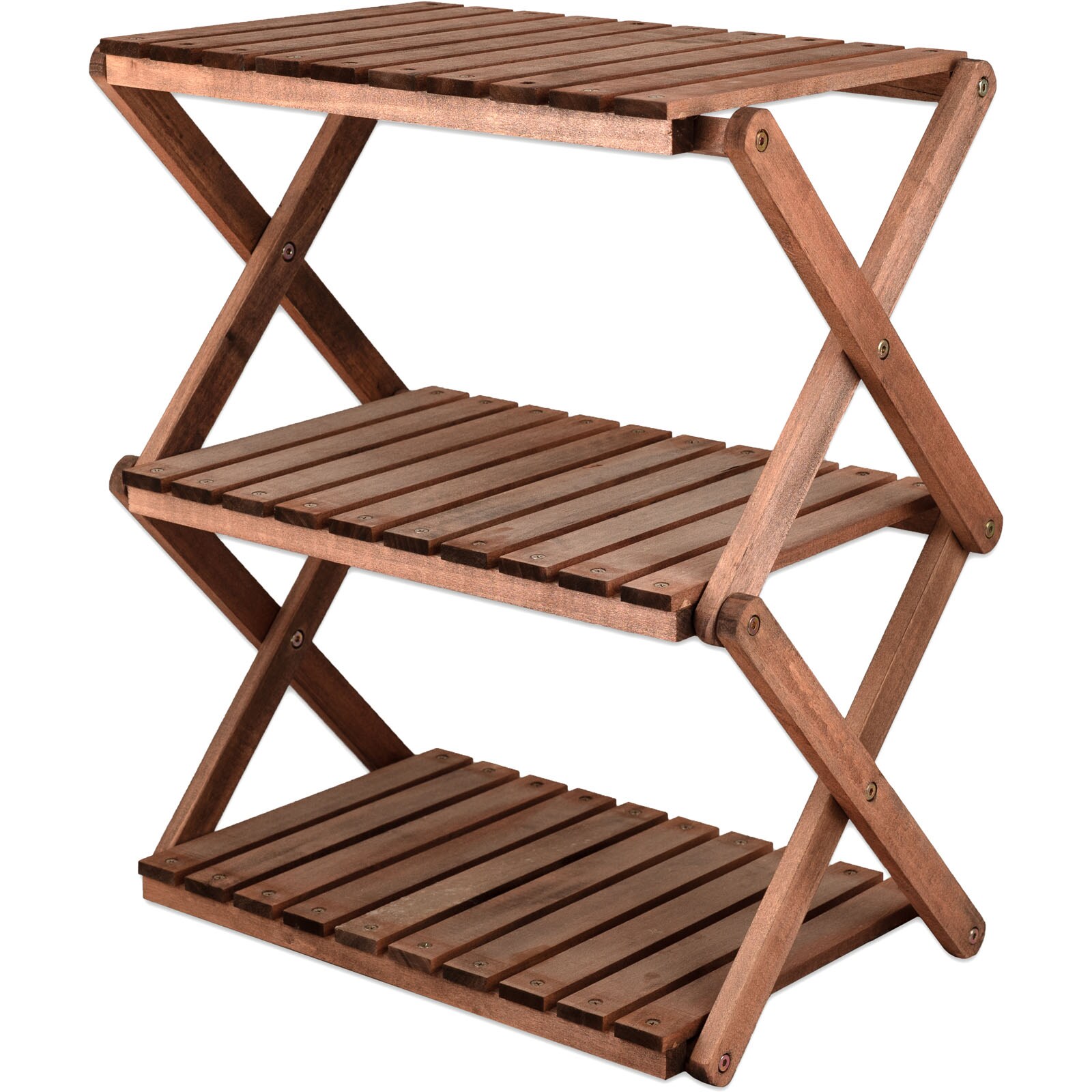 HUMAN COMFORT Campingregal Jabrun 3 Faltschrank Falt Regal Beistell Tisch Holz - Bild 1