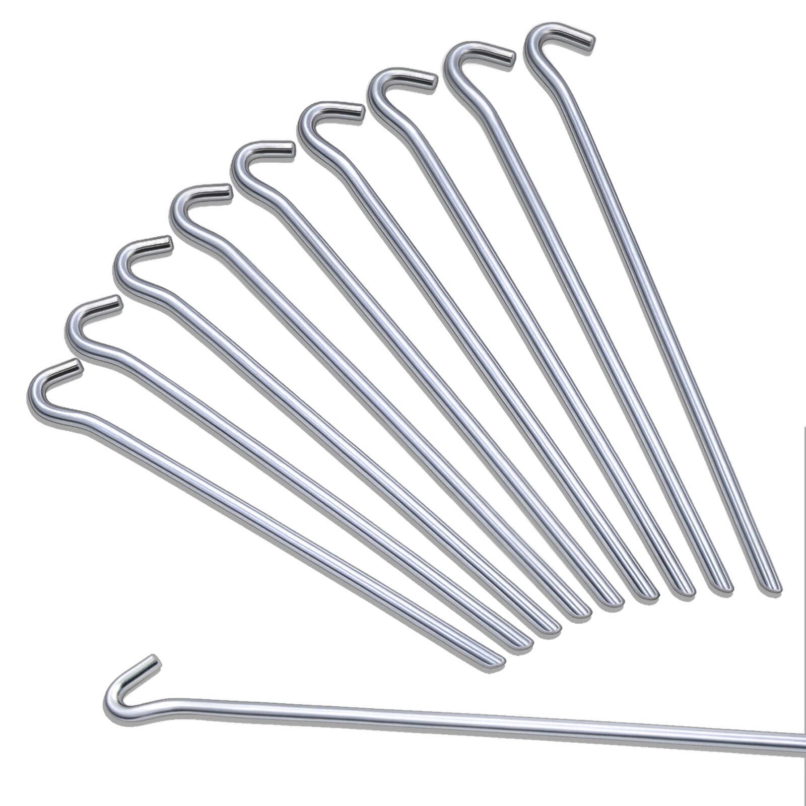 10 x Zeltpflock 30 cm Zeltnagel Steinboden Zelt Hering Felsbodenhering Stahl 7mm - Bild 1