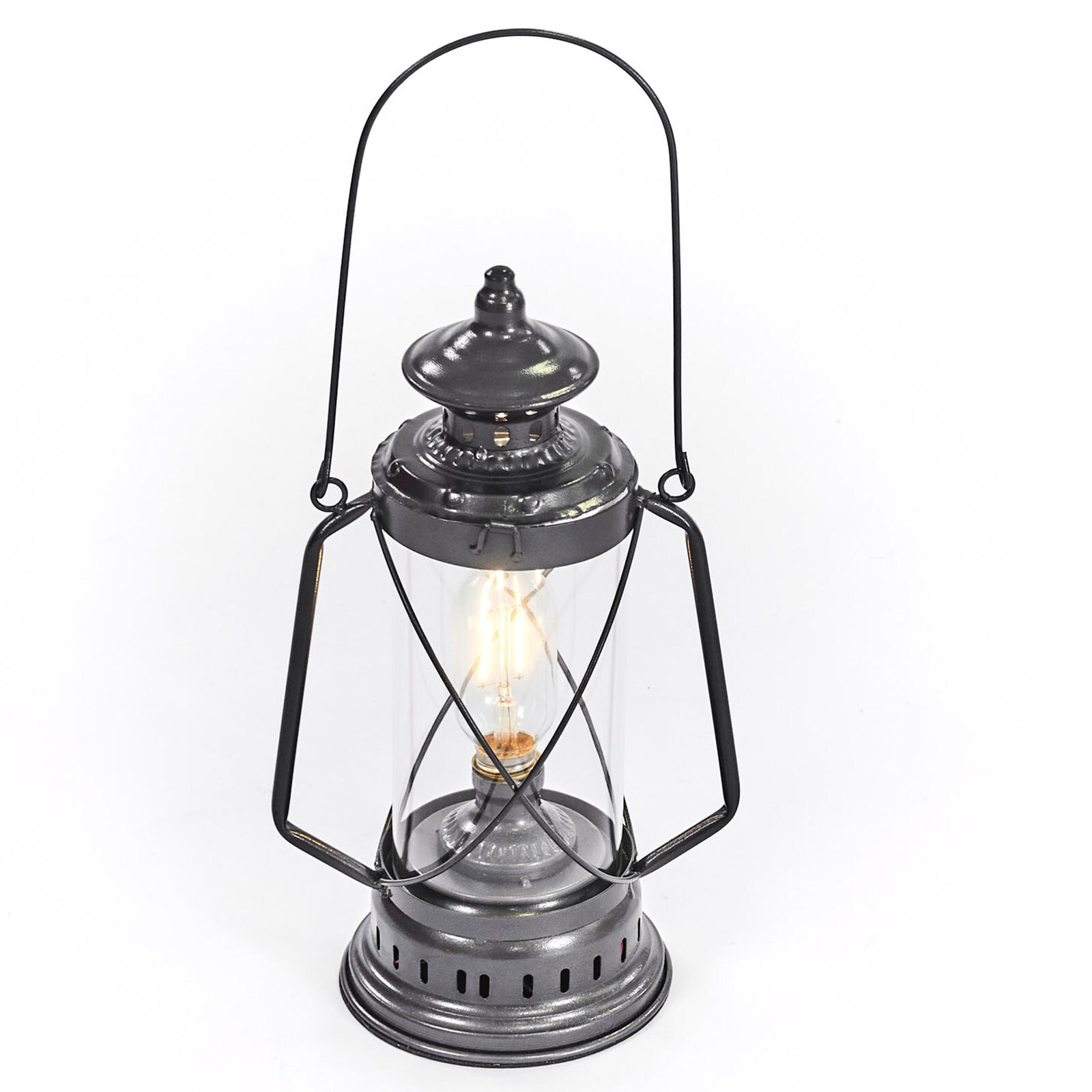 HUMAN COMFORT Sturm Laterne LED Camping Retro Lampe USB Akku Dimmbar Glas Metall | 08719322168443