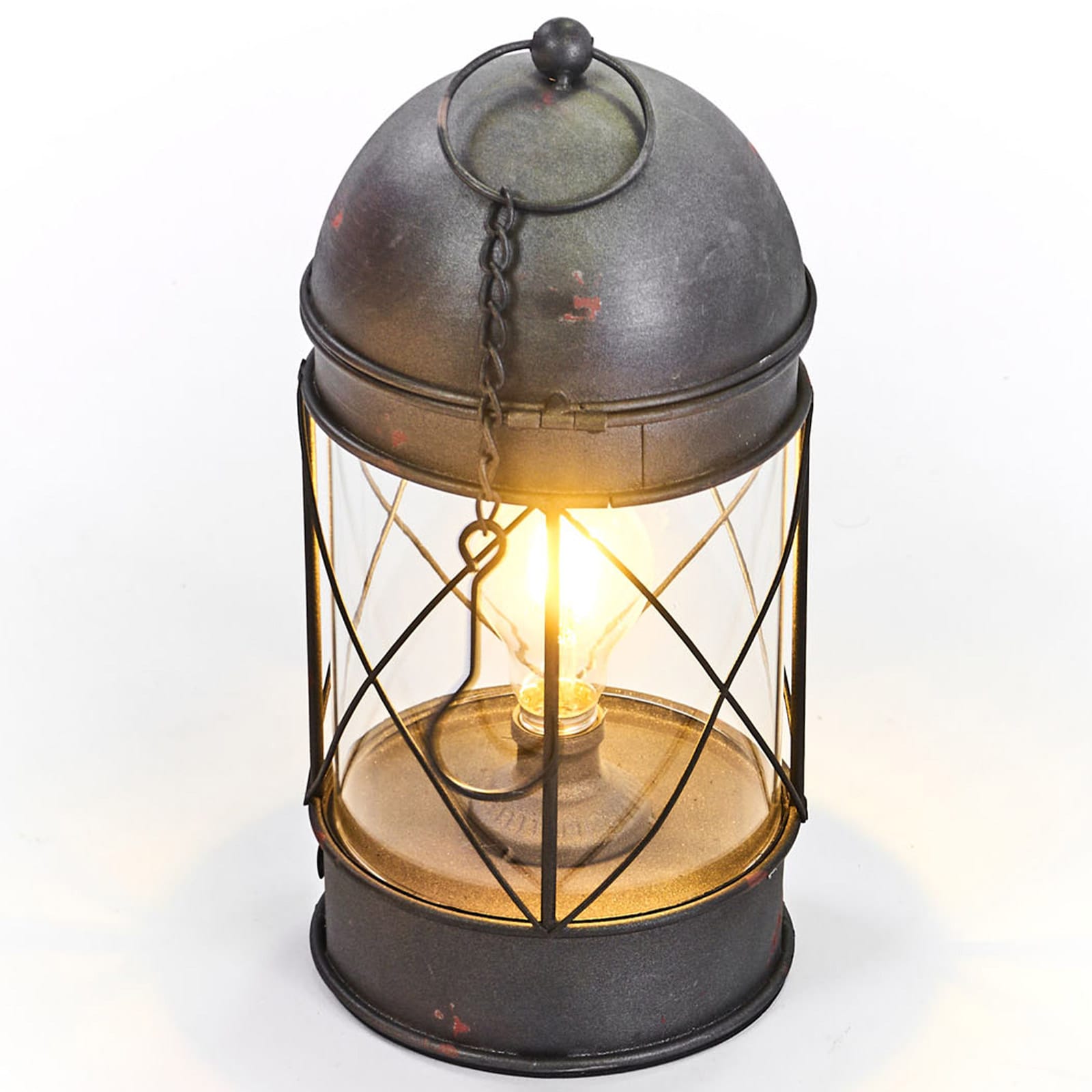 HUMAN COMFORT Sturm Laterne LED Camping Retro Lampe USB Akku Dimmbar Glas Metall - Bild 1