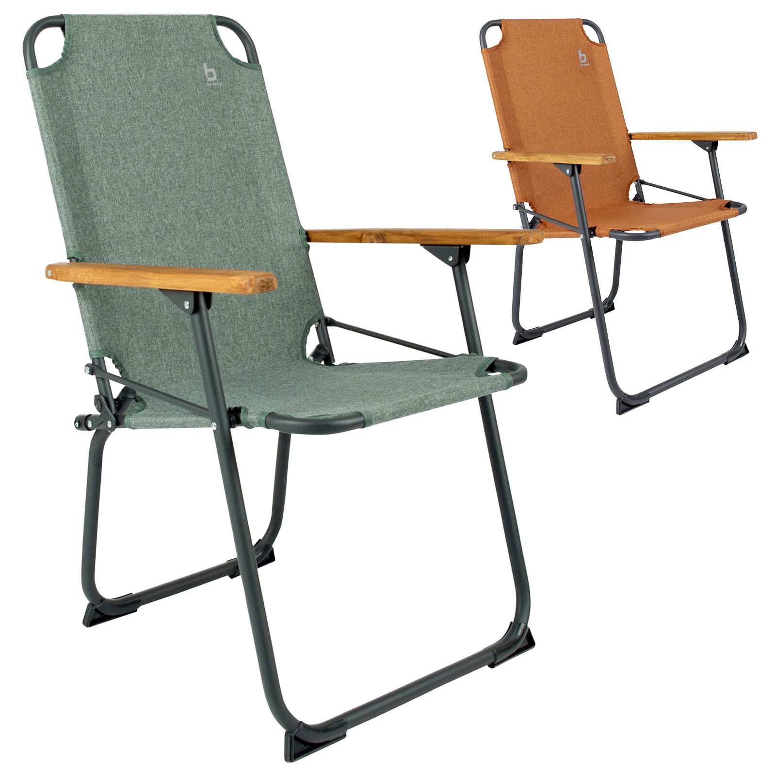 BO-CAMP Campingstuhl Bushwick Garten Klappstuhl Faltstuhl Faltbar Alu Holz 100kg Farbe: Clay - Bild 1
