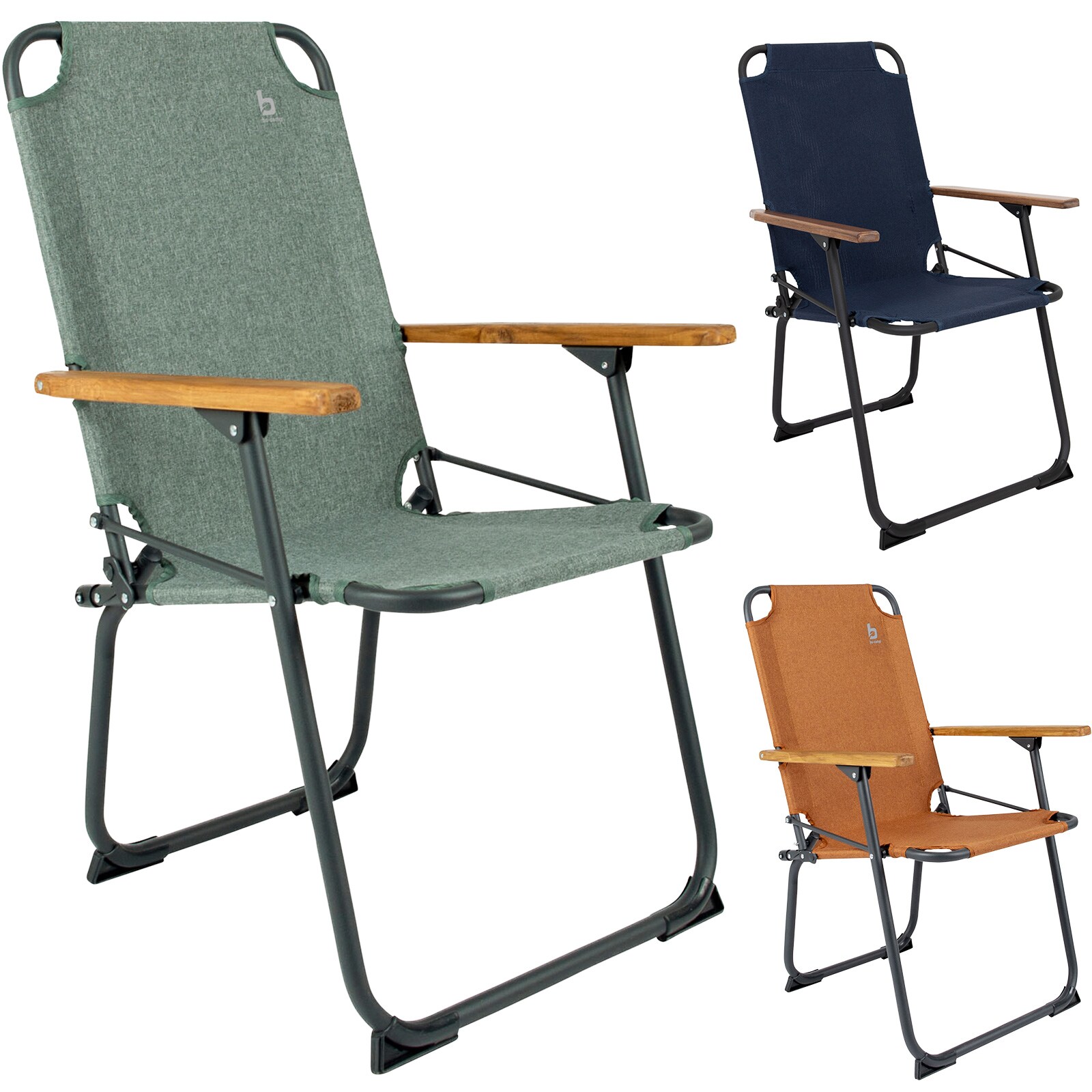 BO-CAMP Campingstuhl Bushwick Garten Klappstuhl Faltstuhl Faltbar Alu Holz 100kg Farbe: blau | 08712013118840