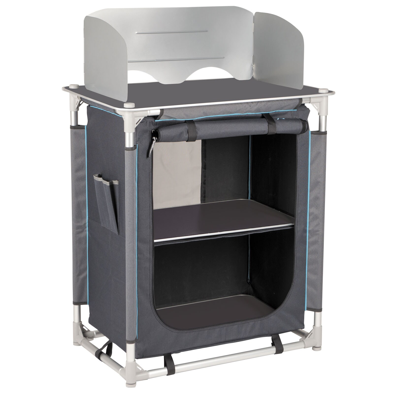 BO-CAMP Camping Reise Küche Moraine Küchen Box Falt Schrank Tisch Windschutz Alu | 08712013036397
