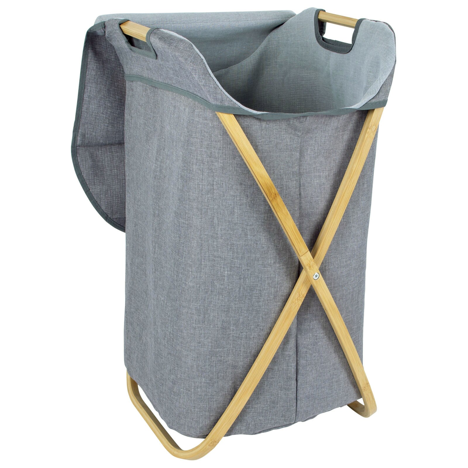 BO-CAMP Camping Wäschekorb Rainham Wäsche Truhe Box Deckel Sammler Bambus Holz | 08712013093246