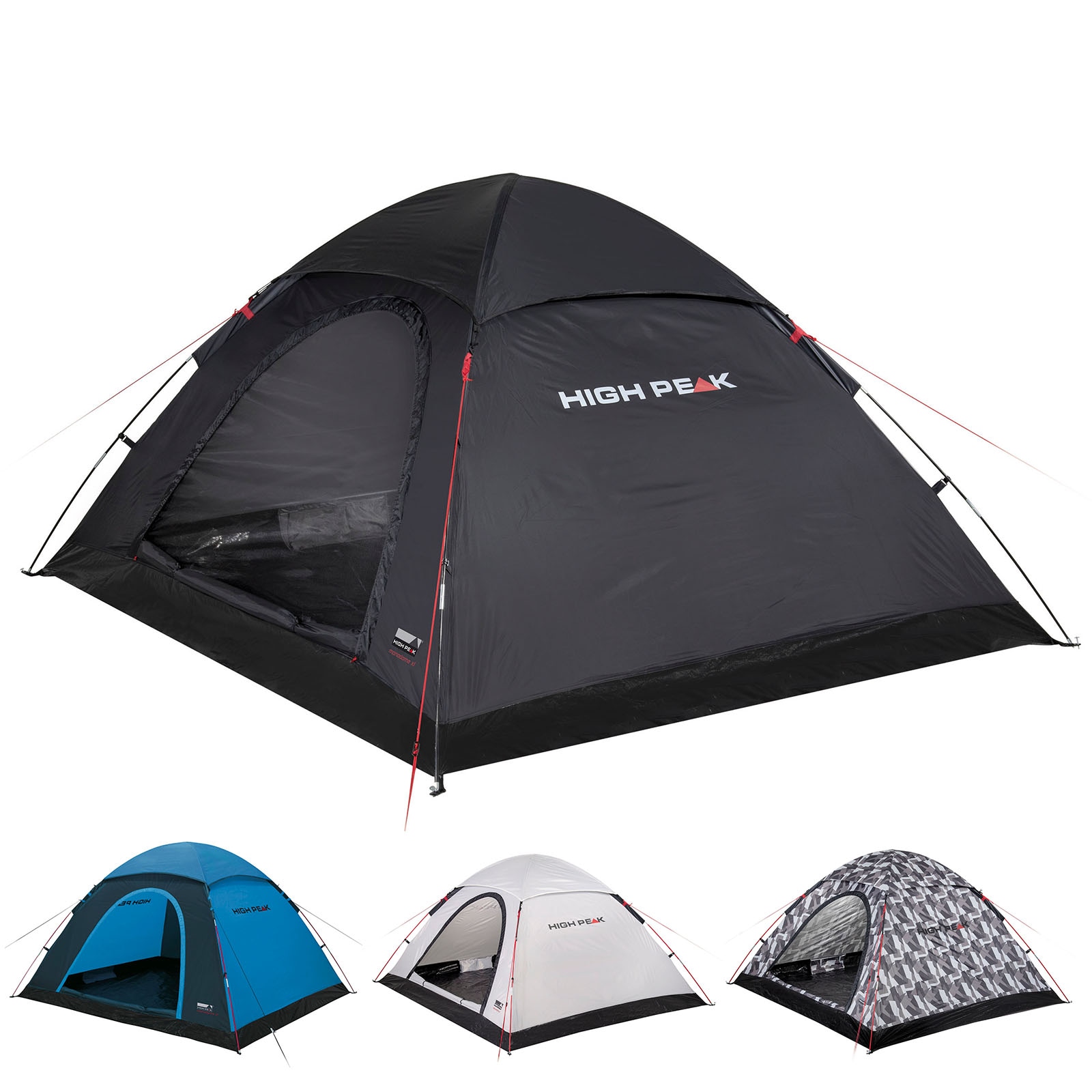 HIGH PEAK Kuppelzelt Monodome XL 4 Personen Camping Bike Zelt Familienzelt Gro&szlig; Farbe: Blau-grau - Bild 1