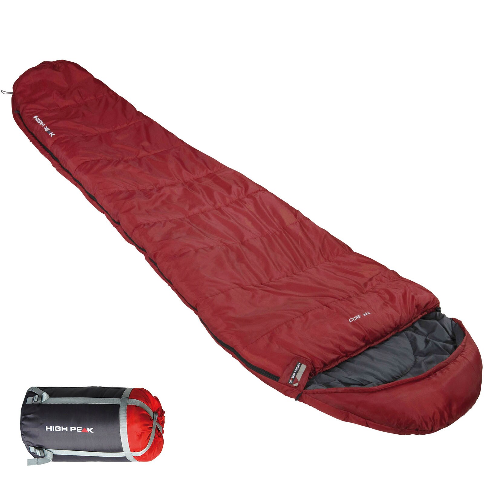 HIGH PEAK Mumien Schlafsack TR 300 Allround Trekking 4 Jahreszeiten Leicht -16°C Variante: RV Links | 04001690230667