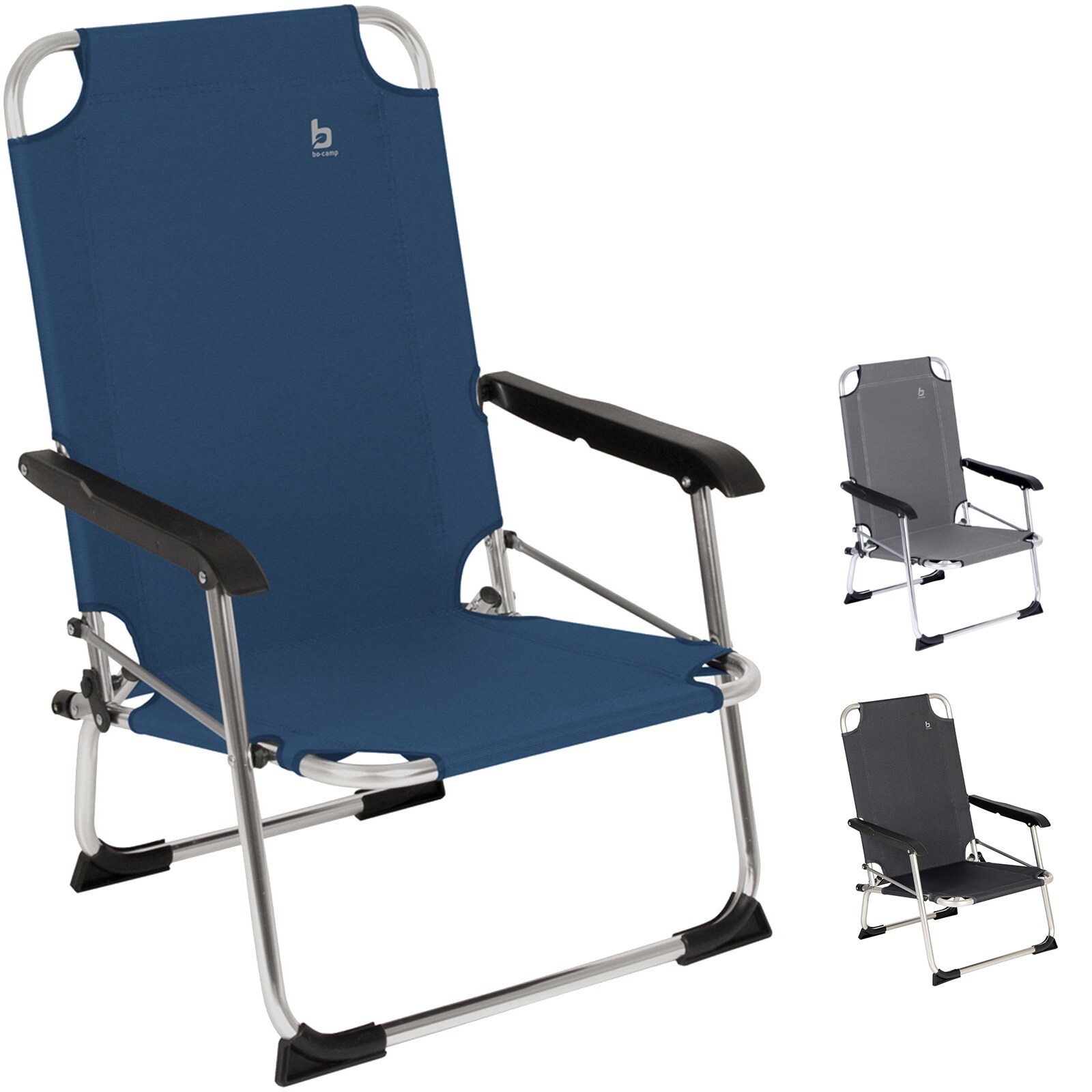 BO-CAMP Alu Strand Stuhl Copa Rio Klappstuhl Camping Angel Garten Sessel Niedrig Farbe: blau - Bild 1