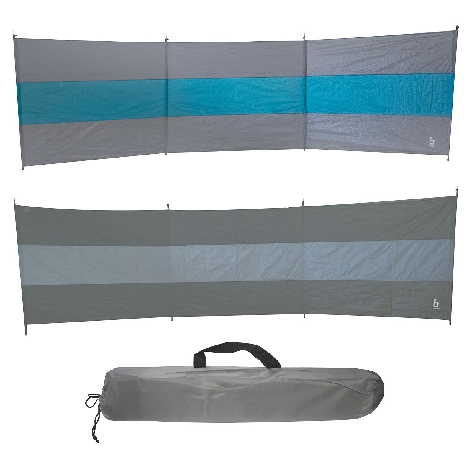 BO-CAMP Camping Windschutz XL – Strand Zelt Garten Zaun Sichtschutz groß 500×140 Farbe: Blau/Grau | 08712013676203