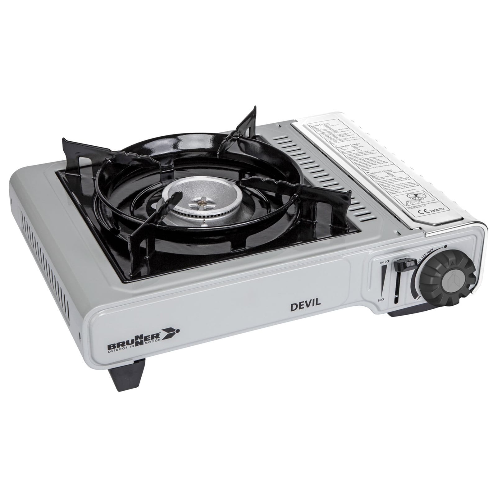 BRUNNER Camping Gaskocher Devil Gas Kartuschen Kocher Tisch Grill Piezo 2200 W - Bild 1