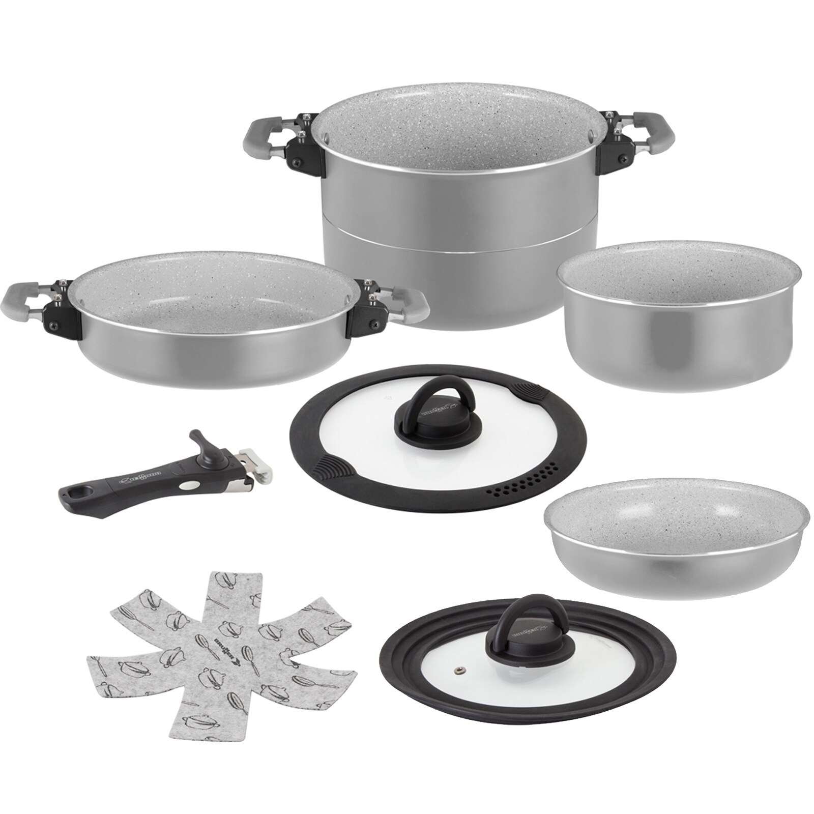 BRUNNER Koch Geschirr Set Fusion 7+1 Magnetic Camping Küche Topf Pfanne Keramik | 08022068085630
