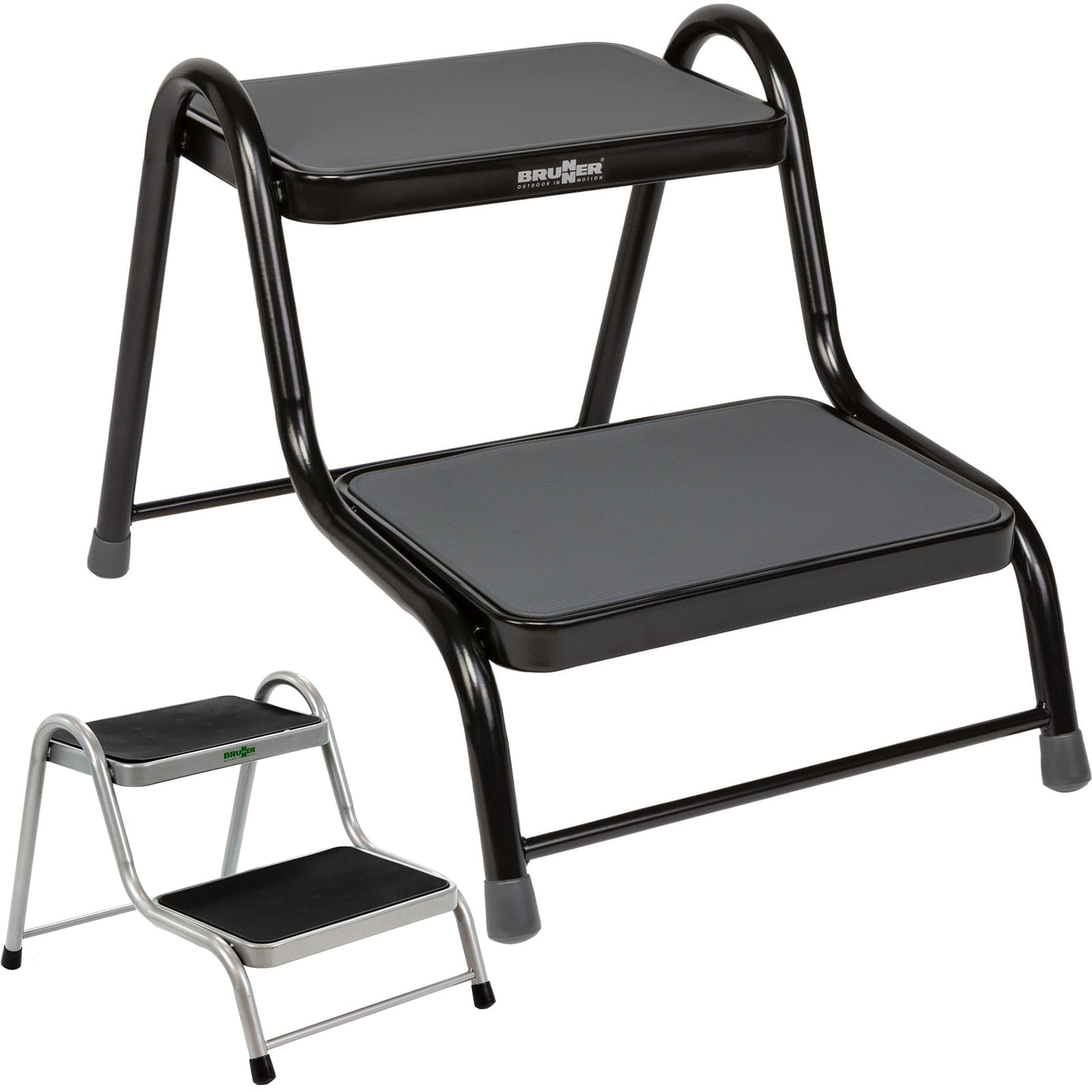 BRUNNER Doppel Trittstufe King Step Double Wohnmobil Leiter Tritt Hocker Stahl Farbe: schwarz - Bild 1