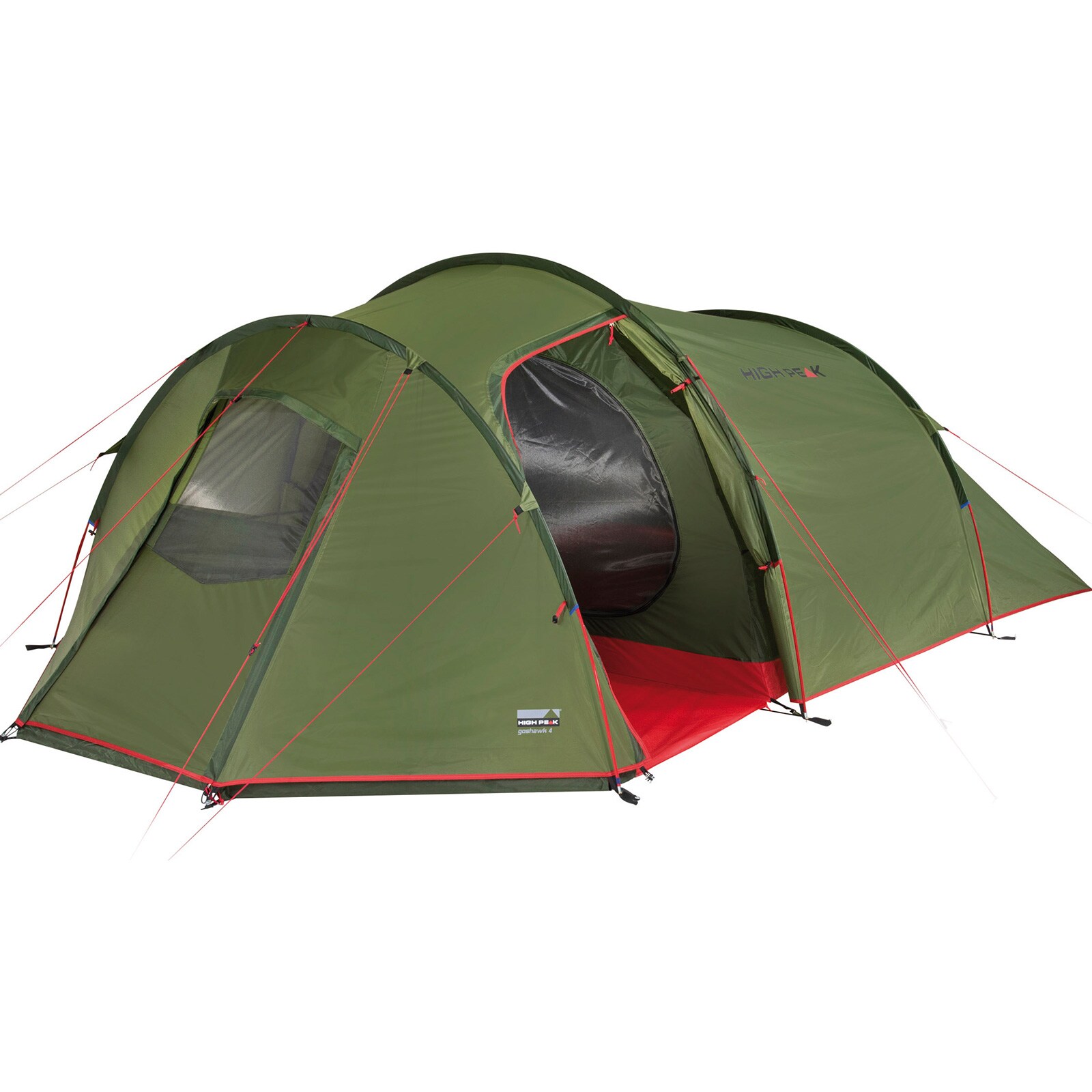 HIGH PEAK Tunnelzelt Goshawk 4 Personen Camping Gruppen Familien Zelt Vorraum - Bild 1