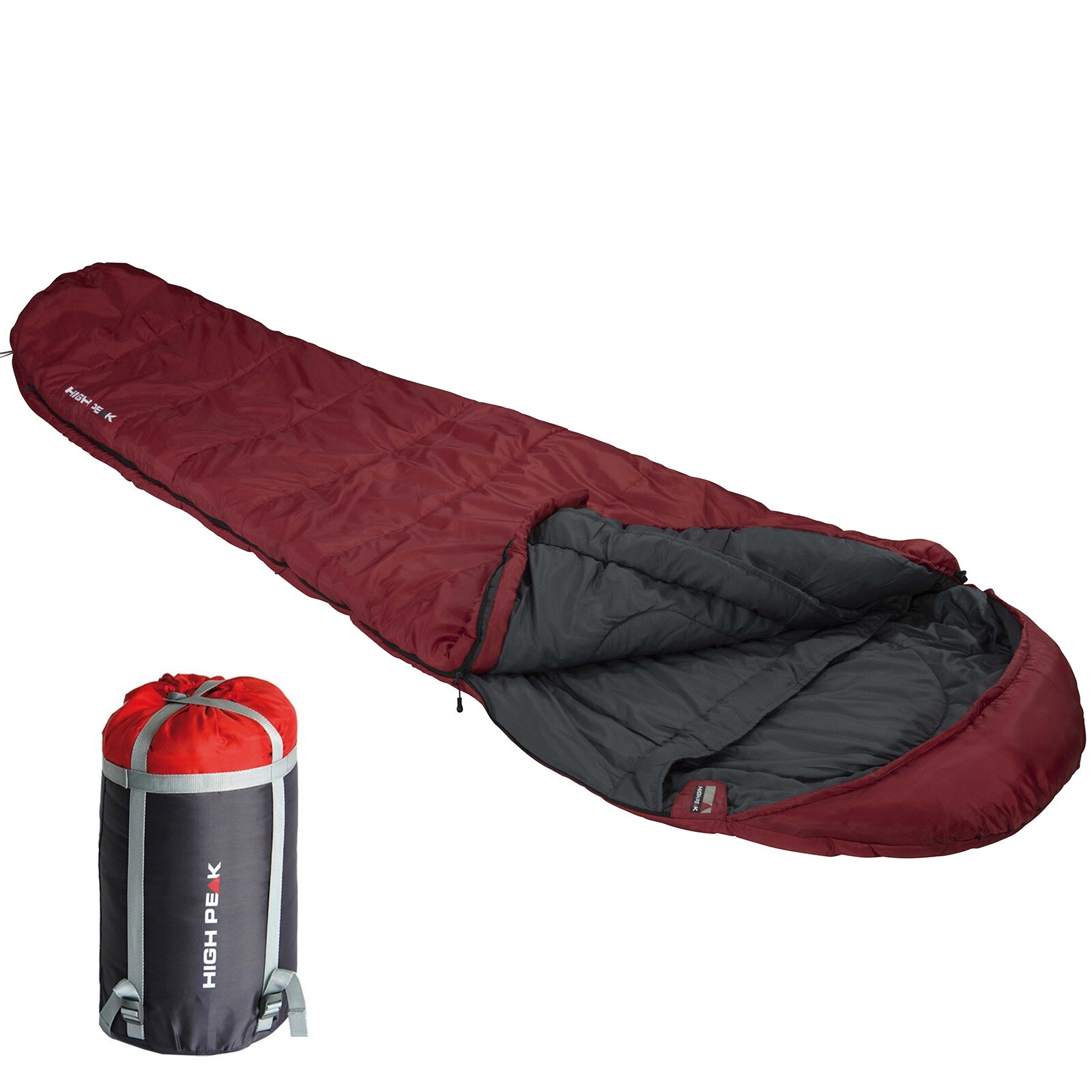 HIGH PEAK Mumien Schlafsack TR 350 Allround Trekking 4 Jahreszeiten Leicht -18°C | 04001690230681