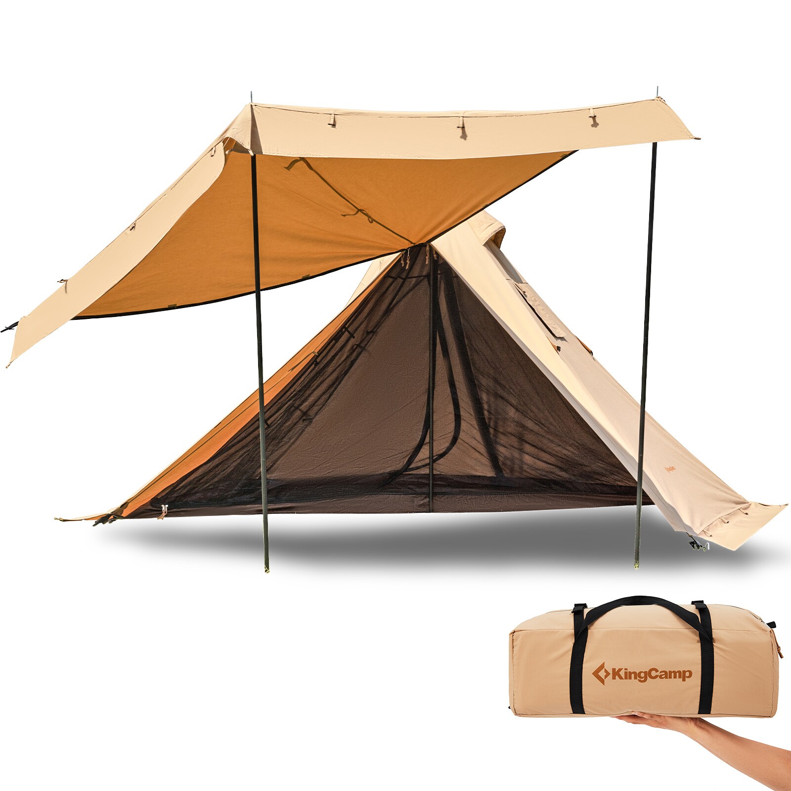 KINGCAMP Tipi Torino 2 Personen Trekking Tepee Haus Zelt Tippi Camping Baumwolle - Bild 1