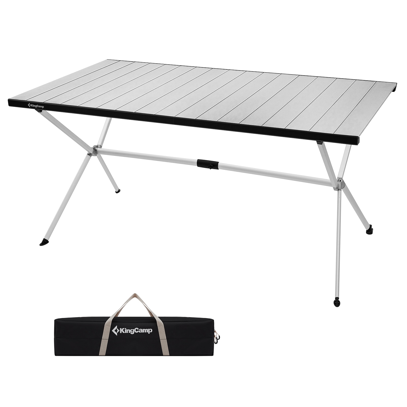 KINGCAMP Campingtisch Camping Rolltisch Klapptisch Garten Falttisch Alu 146x80cm - Bild 1