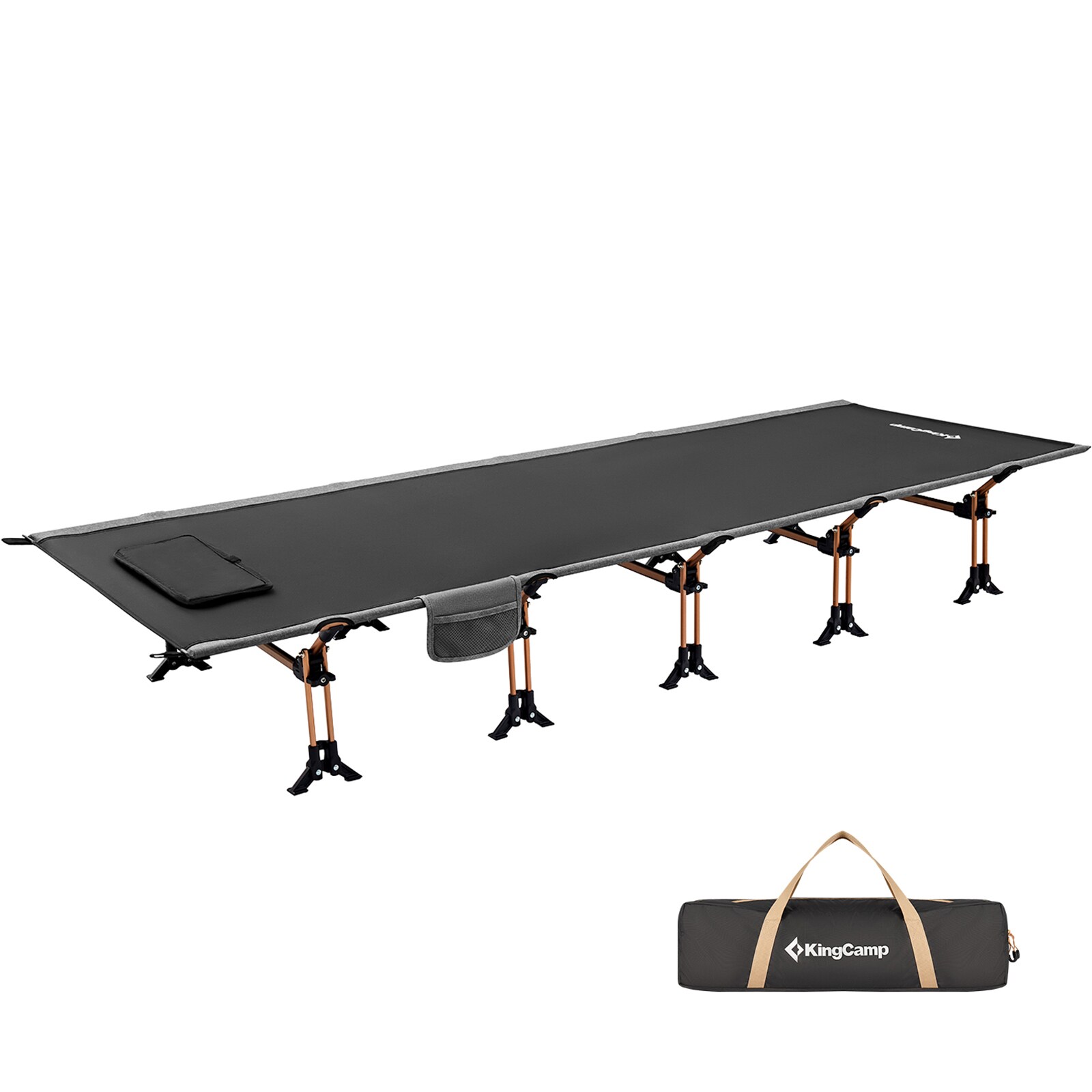 KINGCAMP Alu Feldbett XL Outdoor Klick Klappbett Camping Liege 30cm Hoch 250 kg | 06936876807044