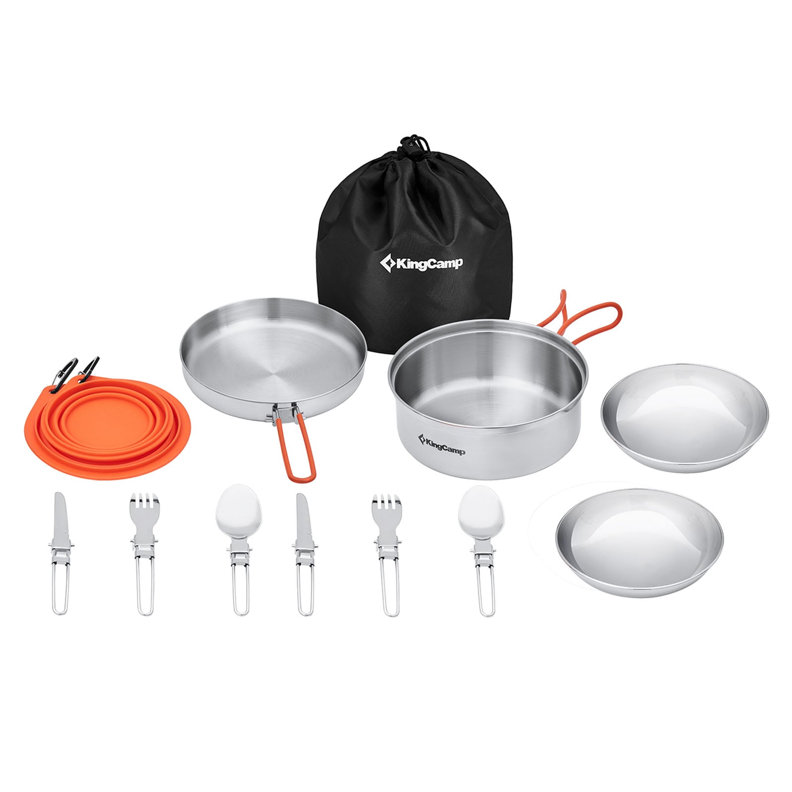 KINGCAMP Camping Kochset Adventurer I Pro Koch Geschirr Set Stahl Topf Pfanne - Bild 1