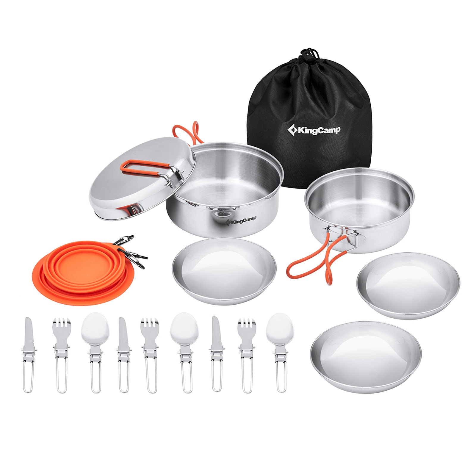 KINGCAMP Camping Kochset Adventurer II Pro Koch Geschirr Set Stahl Topf Pfanne - Bild 1