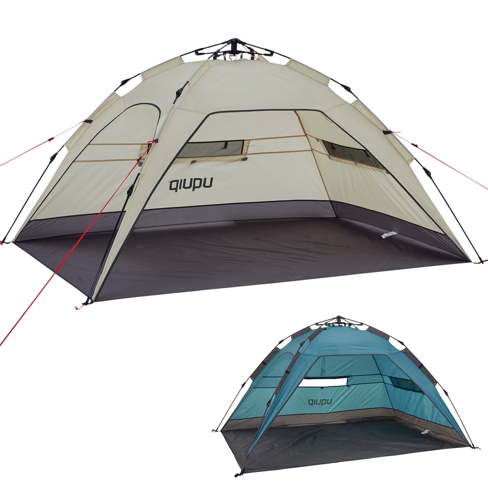 UQUIP Automatik Strandmuschel Buzzy Strandzelt Reise XL Wind Sonnen Schutz UV50+ Farbe: sand - Bild 1