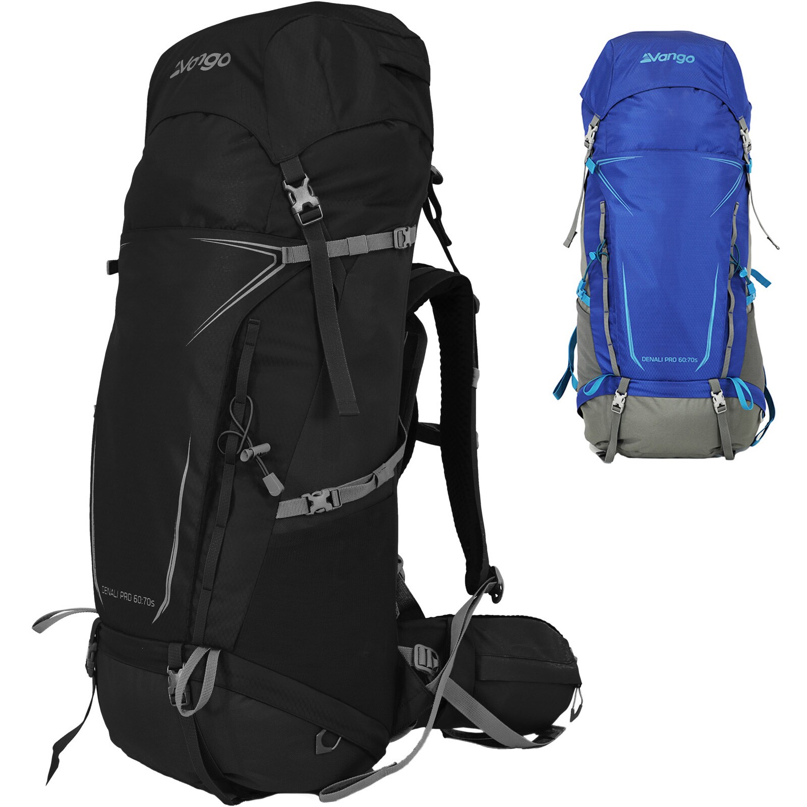 VANGO Trekkingrucksack Denali Pro S 60:70 L Outdoor Wander Rucksack Regenschutz Farbe: black - Bild 1