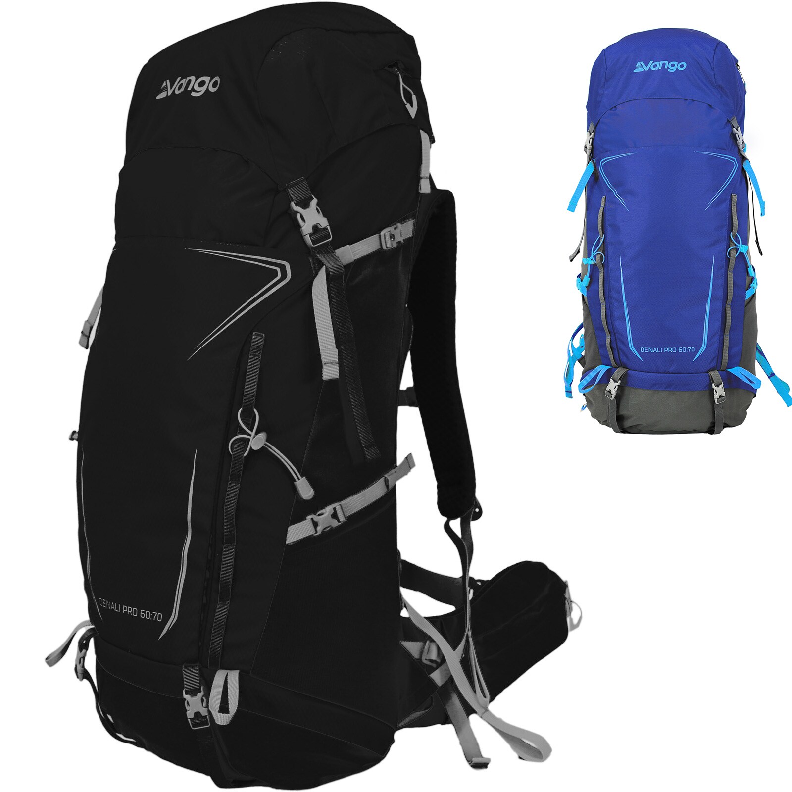 VANGO Trekkingrucksack Denali Pro 60:70 L Outdoor Wander Rucksack Regenschutz Farbe: black - Bild 1