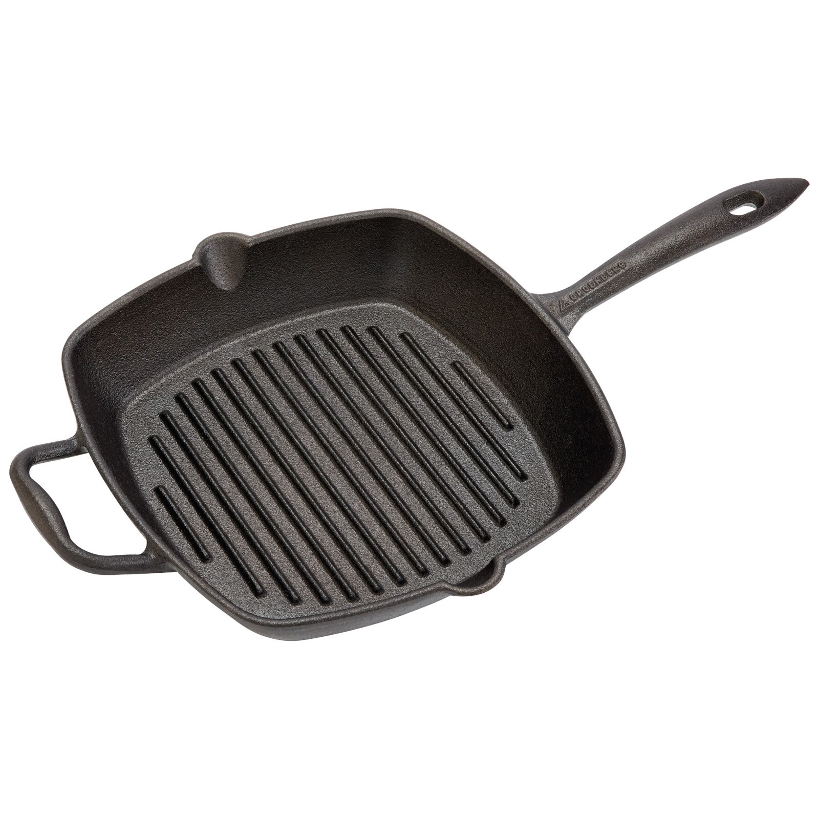 GROENBERG Grillpfanne Gusseisen Pfanne Nabro Bratpfanne Griff Quadratisch 28 cm - Bild 1