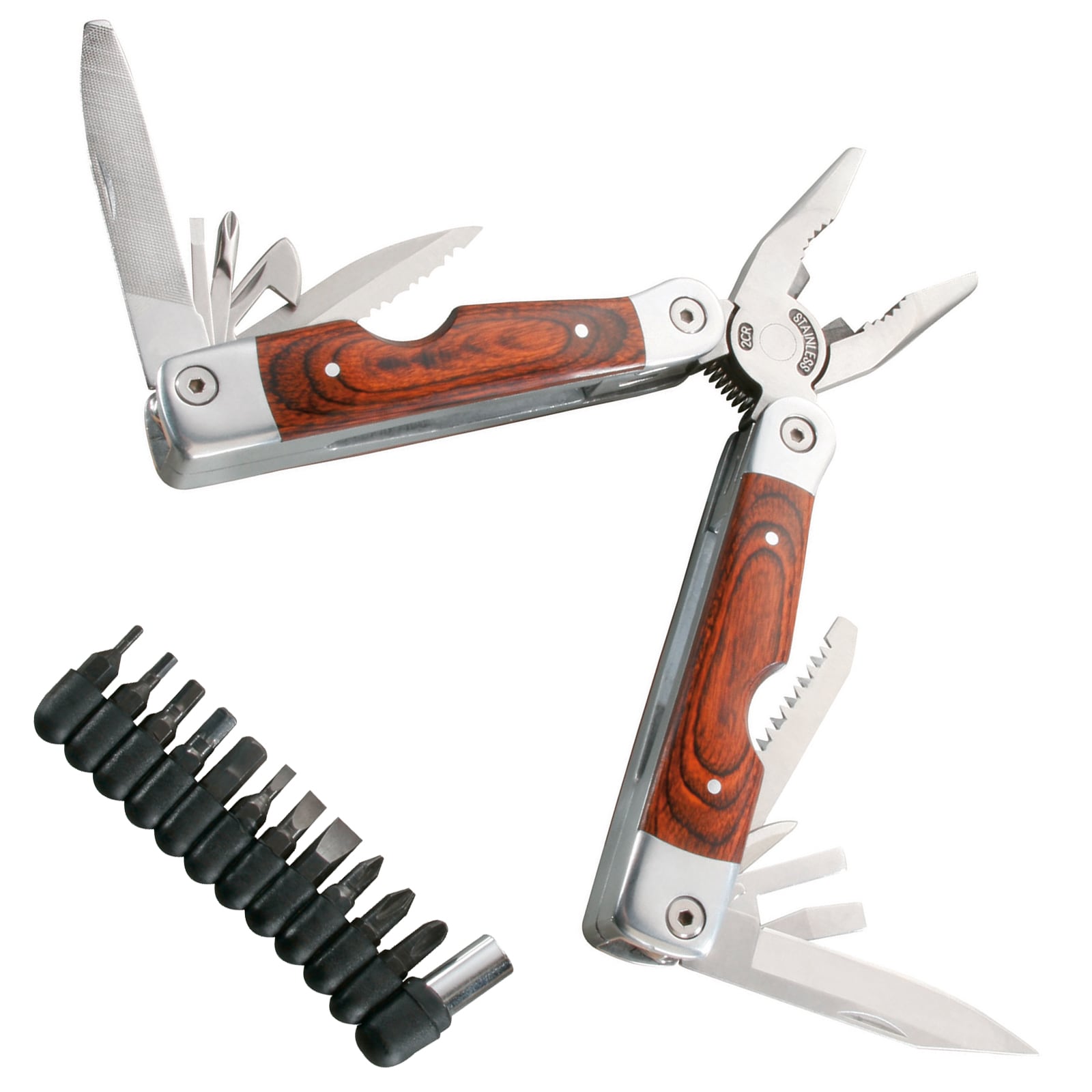 HERBERTZ Multitool Multifunktionswerkzeug Taschenmesser Werkzeug 11 Bits Etui - Bild 1