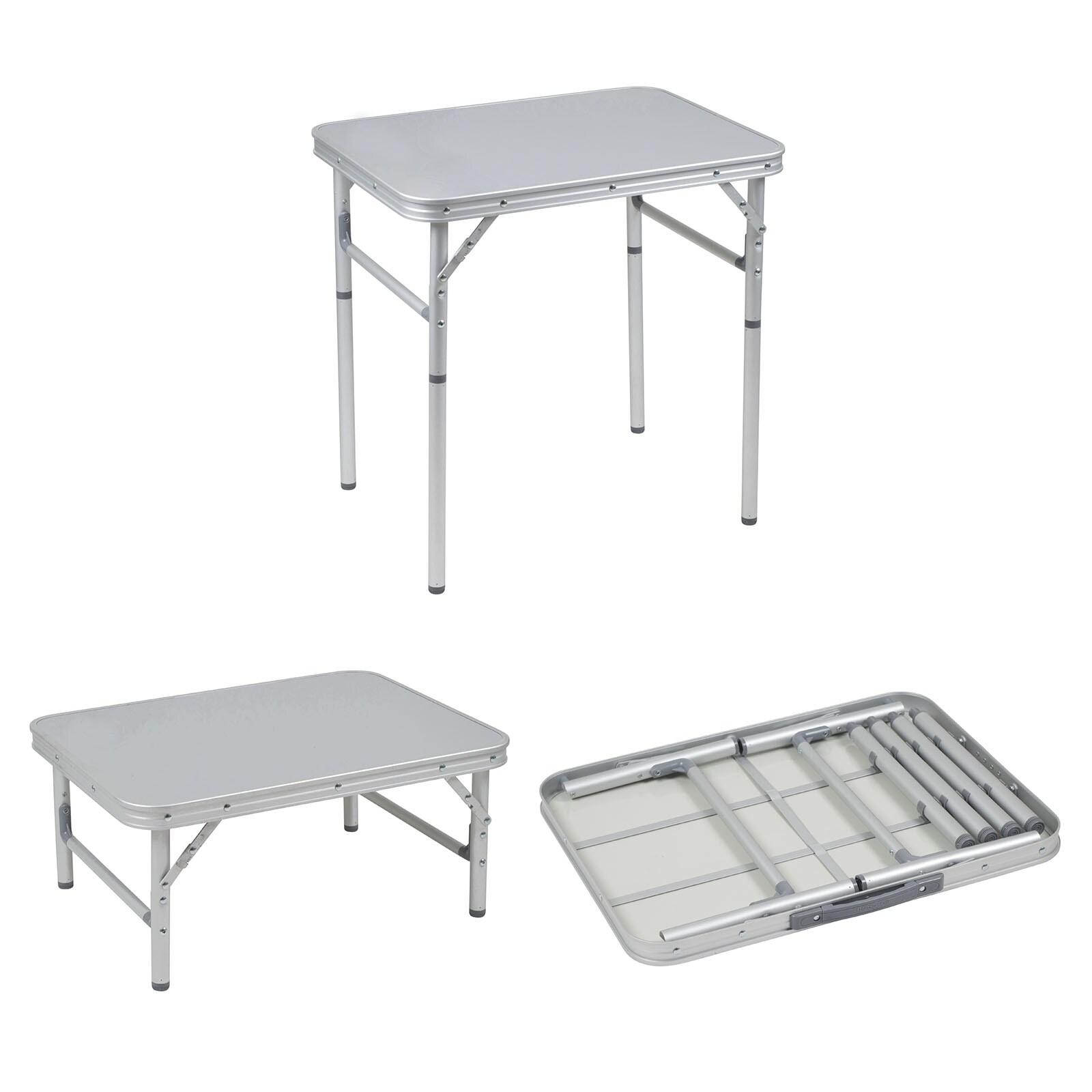 BO-CAMP Alu Mini Campingtisch Premium – Klapptisch Koffertisch Falttisch 2 Höhen | 08712013043807