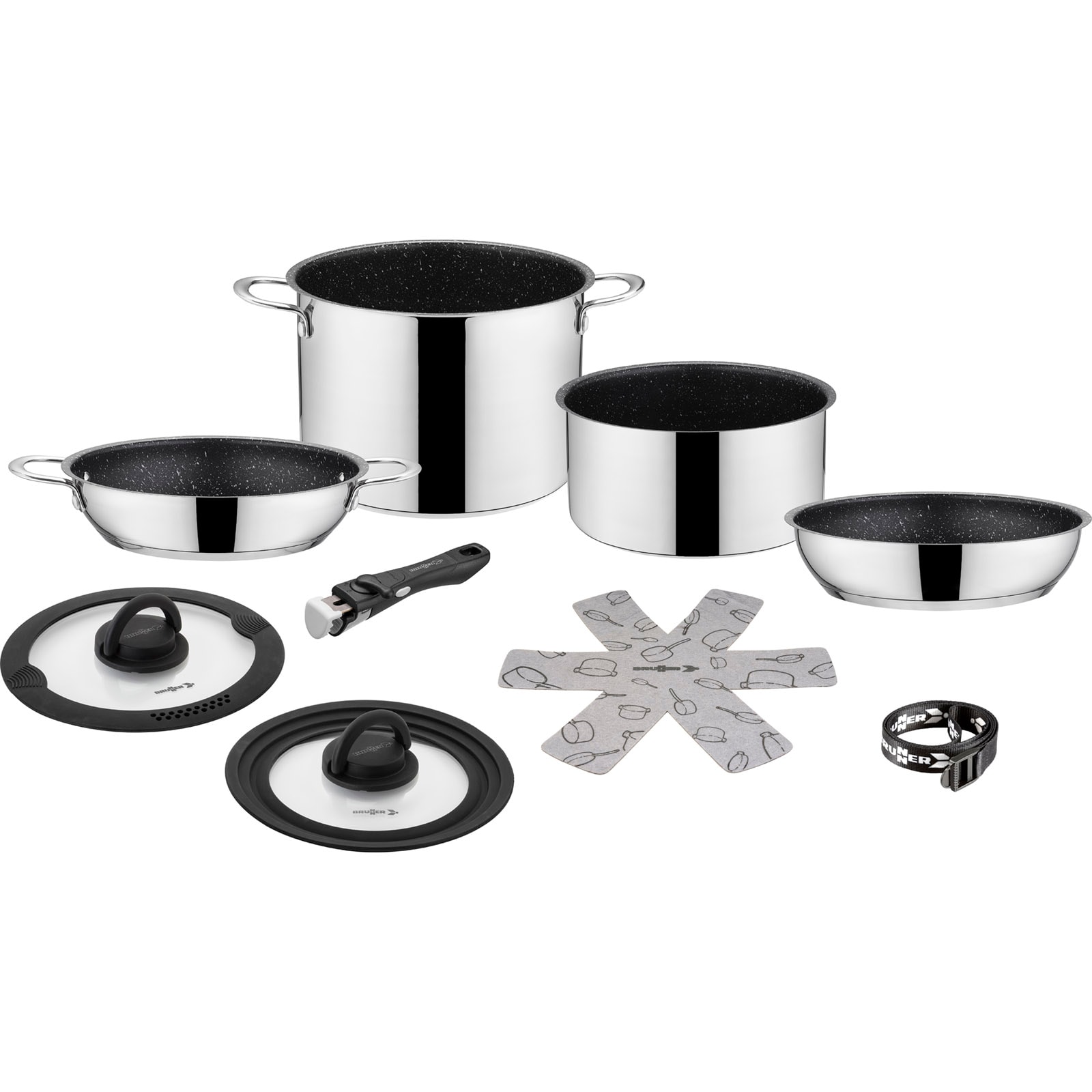 BRUNNER Camping Koch Geschirr Set Academy NG 7+1 22 cm Outdoor K&uuml;che Topf Pfanne - Bild 1