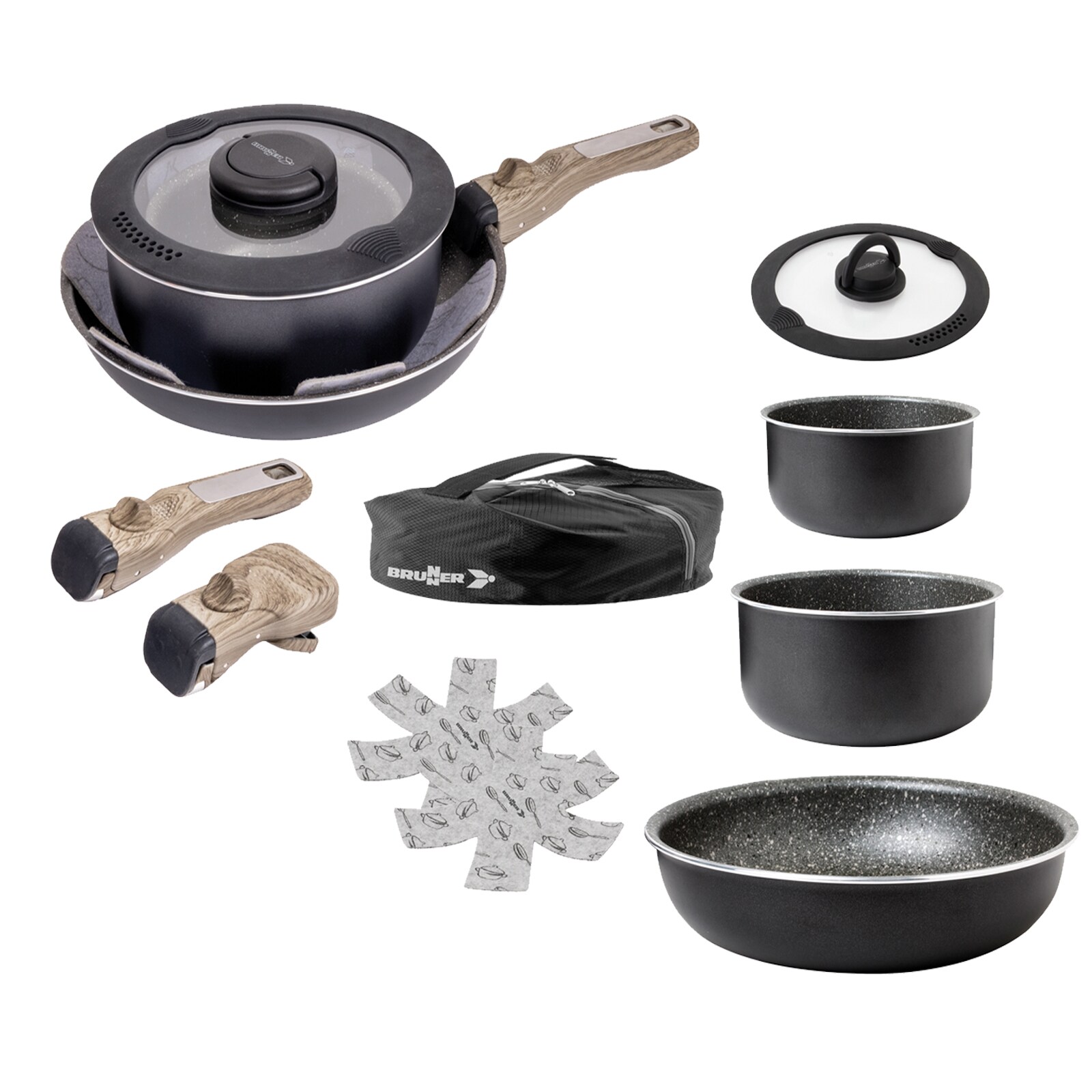 BRUNNER Campinggeschirr Koch Set Pirate Spacemaster Ø26 cm Outdoor Topf Pfanne | 08022068086965