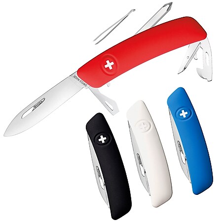 SWIZA Schweizer Messer D04 - 4 Farben Taschenmesser Klappmesser 11 Funktionen Farbe: Rot - Bild 1