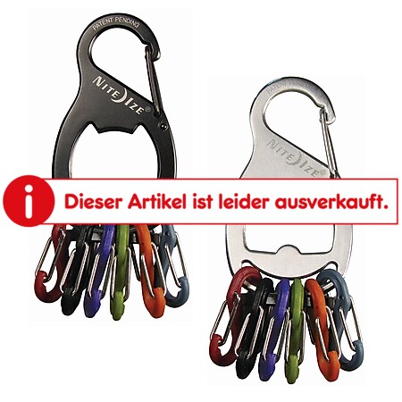 NITE IZE Keyrack Schlüssel Anhänger Karabiner Schnapp Haken Ring Flaschenöffner Farbe: schwarz - Bild 1