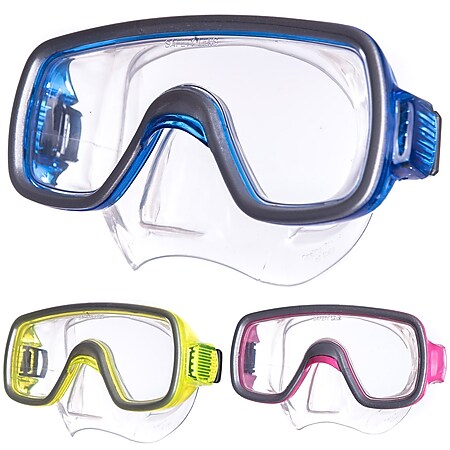 SALVAS Kinder Tauch Maske Geo Schnorchel Taucher Schwimm Brille Mit Nase Silikon Farbe: blau - Bild 1