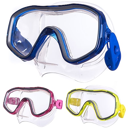 SALVAS Kinder Tauch Maske Smile Schnorchel Taucher Anti Schwimm Brille Silikon Farbe: blau - Bild 1