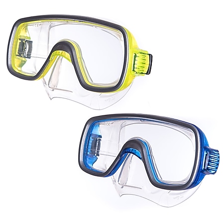 SALVAS Jugend Tauch Maske Geo Schnorchel Taucher Schwimm Brille Beschlag Silikon Farbe: blau - Bild 1