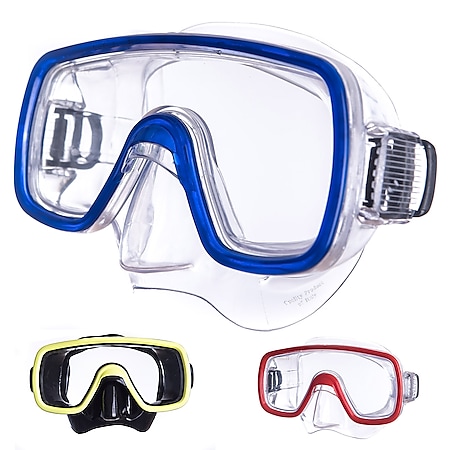 SALVAS Tauch Maske Domino Sr Schnorchel Schwimm Brille Anti Beschlag Erwachsene Farbe: blau - Bild 1
